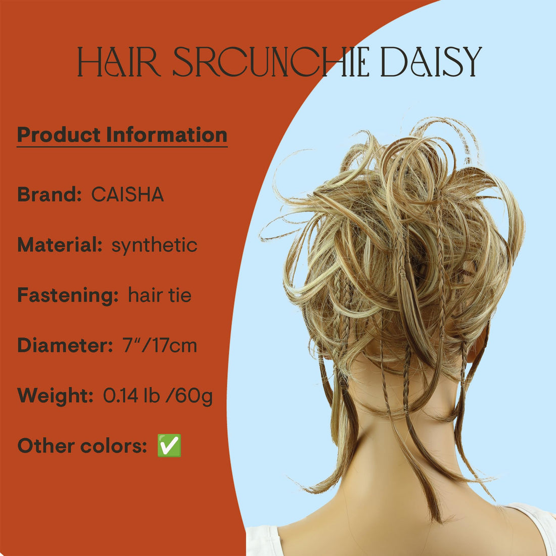 Light Brown Blonde Mix #6H613 G21D: Prettyshop Hairpiece Hair Rubber Scrunchie Scrunchy Updos Voluminous Wavy Messy Bun Light Brown Blonde Mix #6H613 G21D