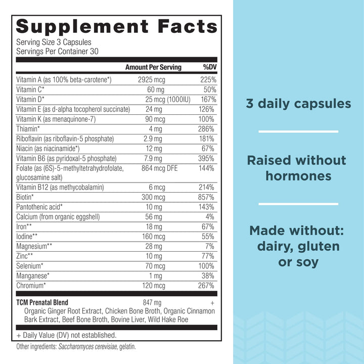 Ancient Nutrition Prenatal Vitamins, Multivitamin for Women with Vitamin C, B12, Magnesium and Folate, Supports Pregnancy and Fertility Health, 90 Ct