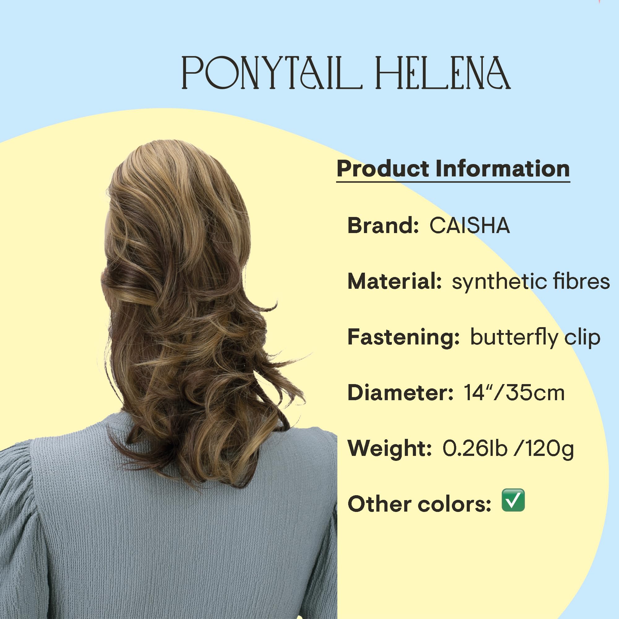 Blond brown mix # 33H27 H95 : PRETTYSHOP 14 & 110g Hair Piece Ponytail Extension Straight Light Curled Nature Looking Heat-Resisting Different Colors (brown blonde mix H95_33H27)