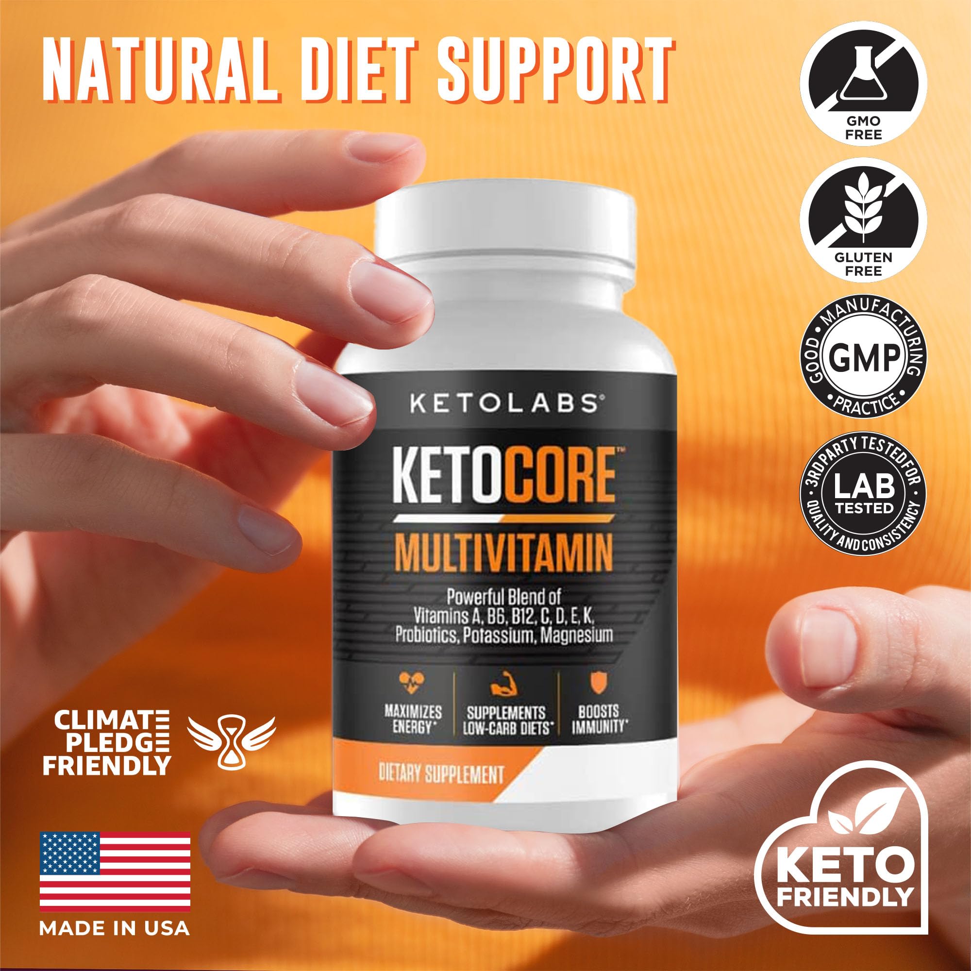 Ketocore Keto Vitamins | Keto Multivitamin for Men & Women | Keto Supplements & Carnivore Diet Supplements, Keto Friendly Multivitamin | No Keto Flu | Rich in Magnesium & Potassium | 90 Capsules
