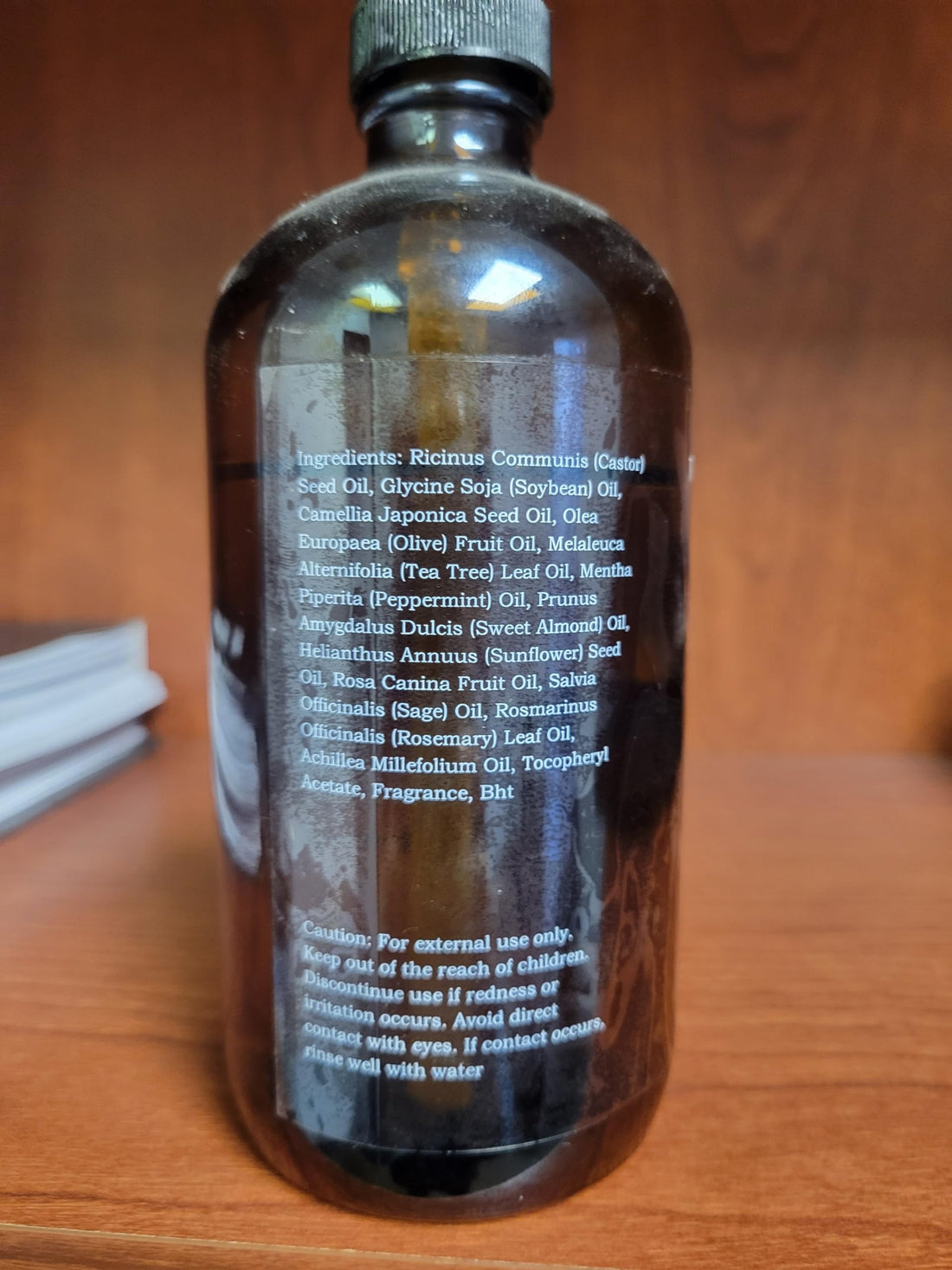 Castor Oil 16 Fl Oz (Glass Bottle) - Tea Tree + Salvia + Rosehip - A Huge Glass Bottle with a Pump - 100% Pure and Natural, Cold Pressed, and Hexane-Free - Hair and Body