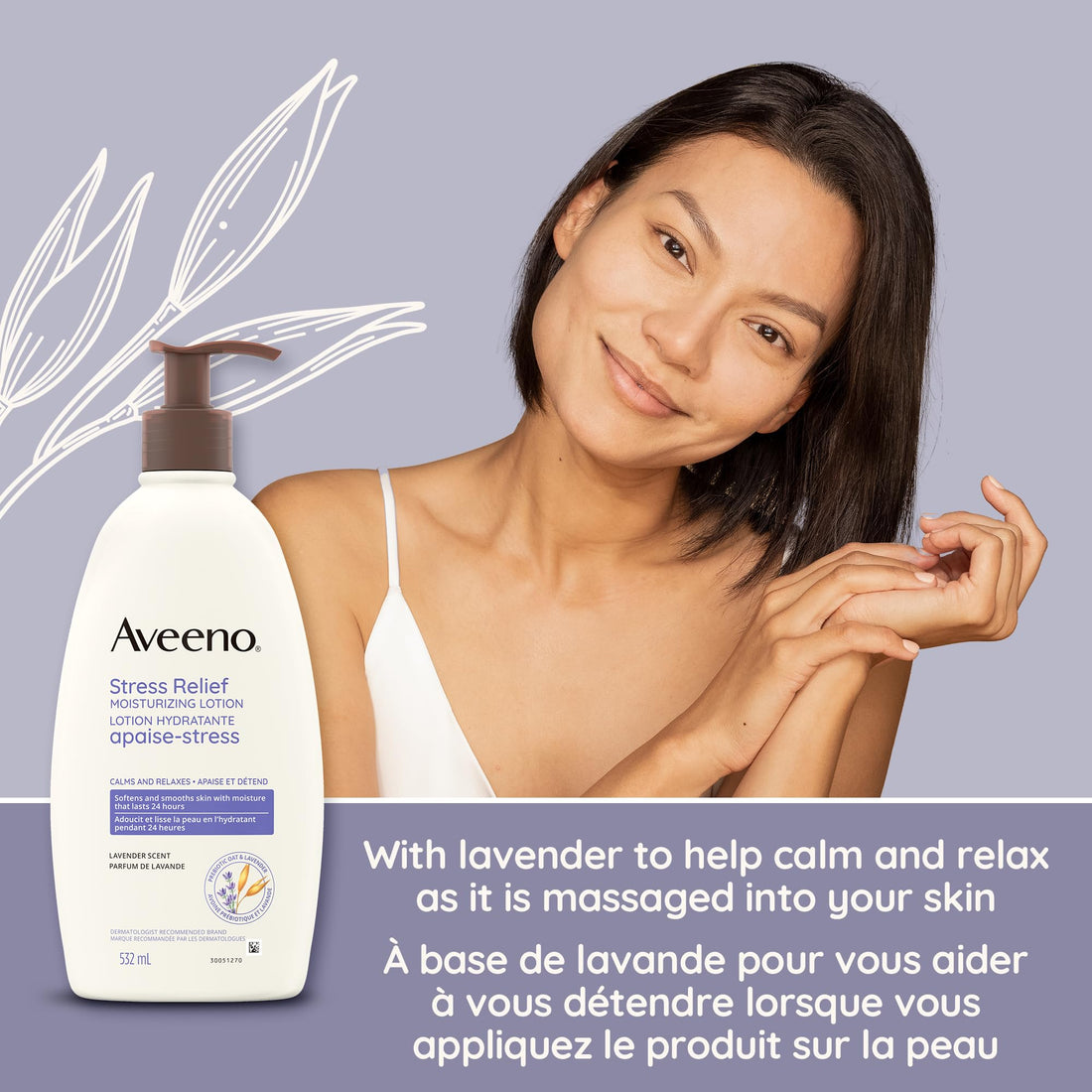 Aveeno Body Moisture Stress Relief Moisturizing Lotion, 18 Ounce