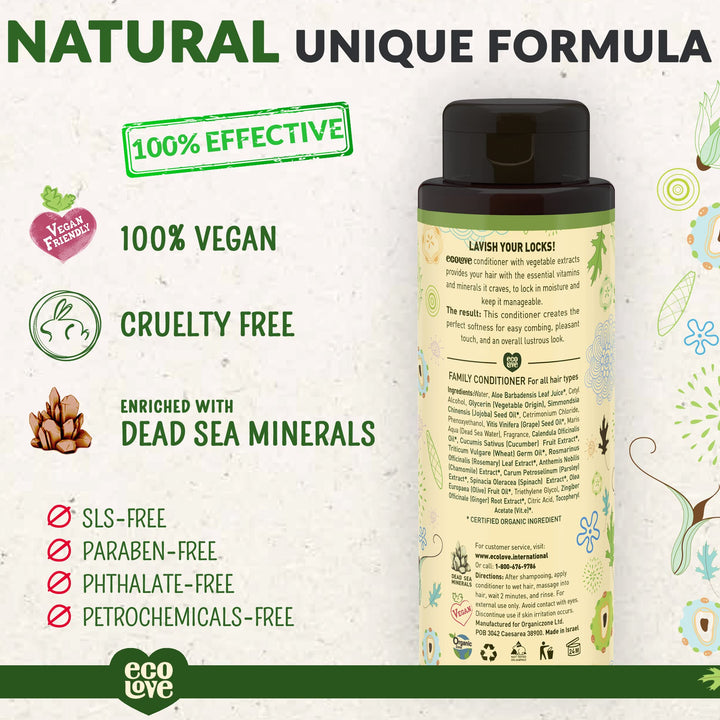 Green : ecoLove Green Collection family Conditioner - Cucumbers, Parsley & Spinach. 100% VEGAN (17.6 Oz)