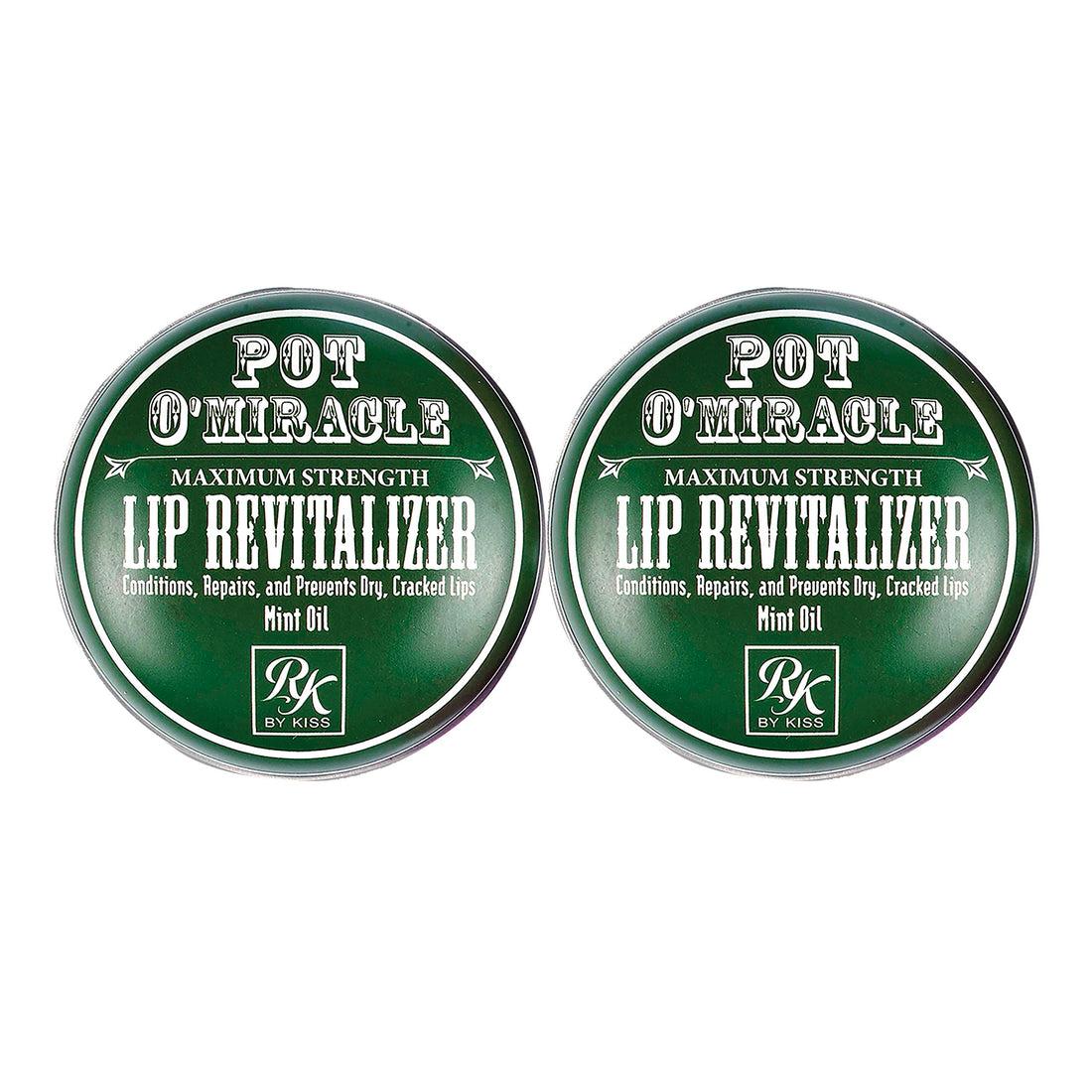 Ruby Kisses Pot O' Miracle Maximum Strength, Mint Oil (Lip Revitalizer, 2 Pack)