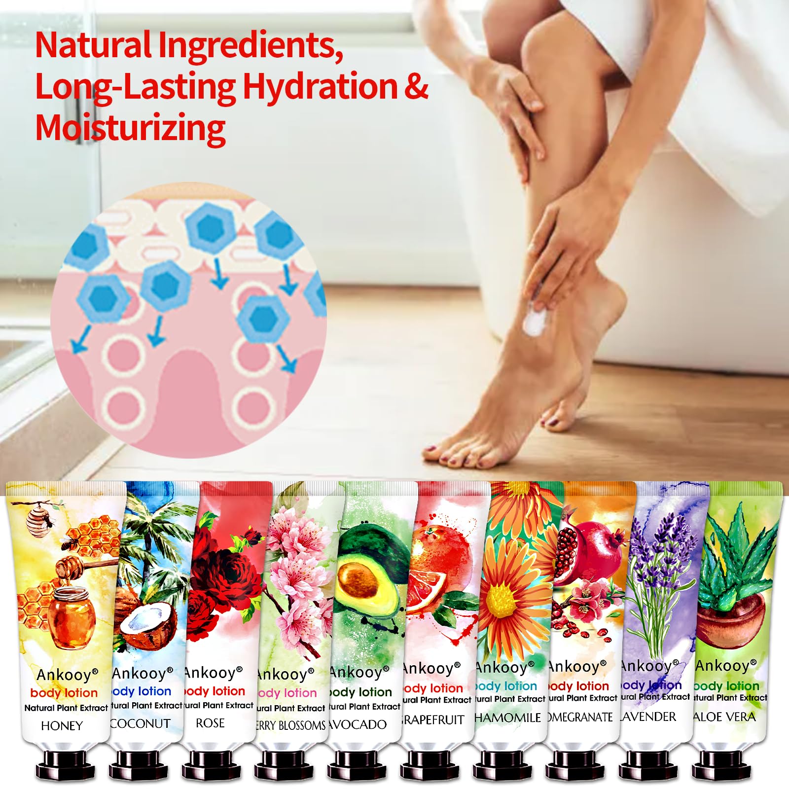 ANKOOY 36 Pack Body Lotion for Women Dry Skin,Mothers Day Gifts,Easter Basket Stuffers for Teen Girls,Teacher Appreciation Gifts Nurse Gifts for Coworkers,Travel Size Lotion Birthday Gifts for Women