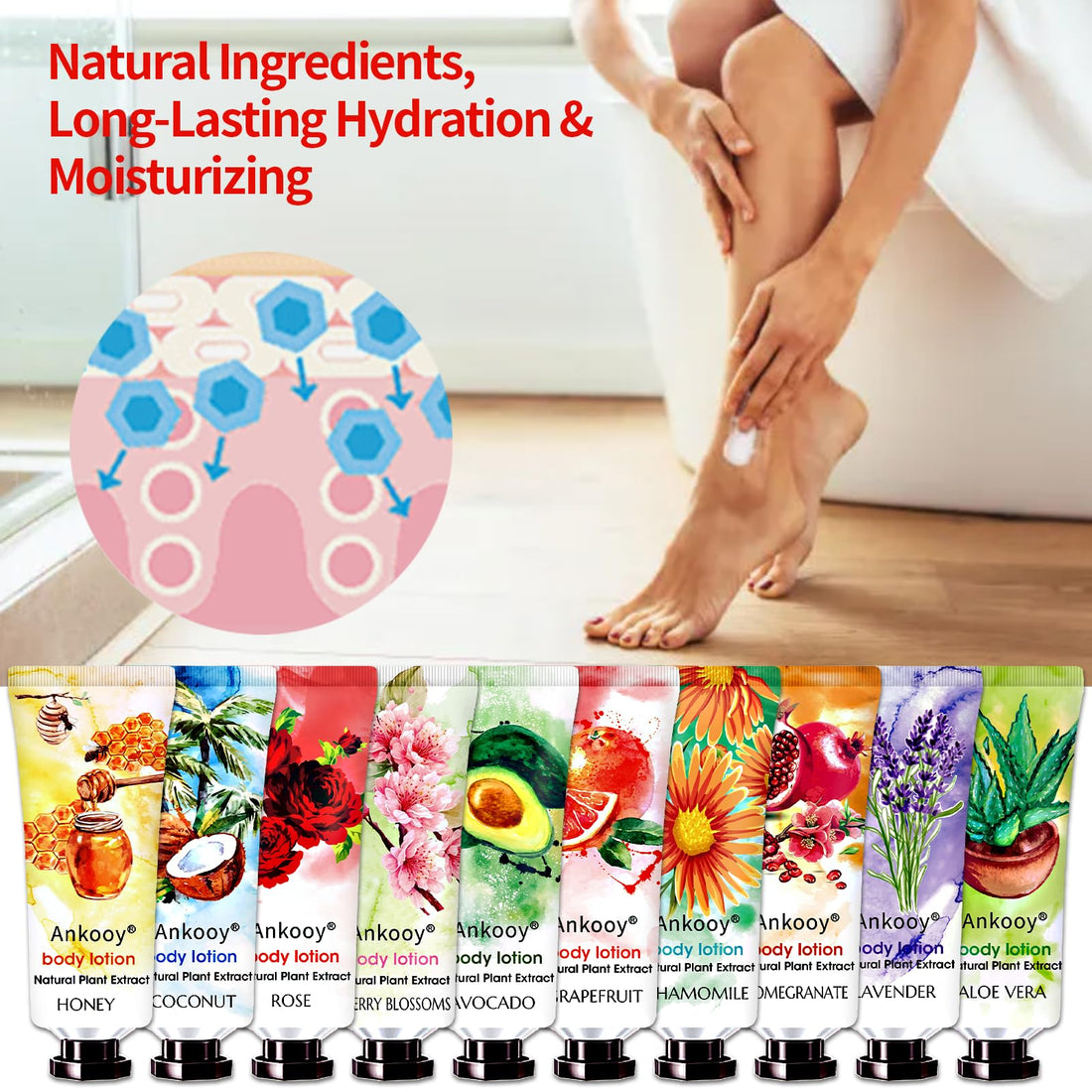 ANKOOY 36 Pack Body Lotion for Women Dry Skin,Mothers Day Gifts,Easter Basket Stuffers for Teen Girls,Teacher Appreciation Gifts Nurse Gifts for Coworkers,Travel Size Lotion Birthday Gifts for Women