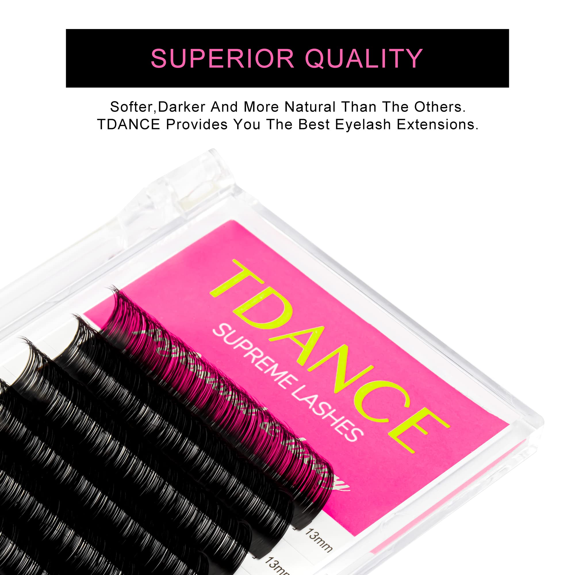B-0.07, Mixed 14-19Mm: Tdance Premium B Curl 0.07Mm Thickness Semi Permanent Individual Eyelash Extensions Silk Volume Lashes Professional Salon Use Mixed 14-19Mm Length In One T