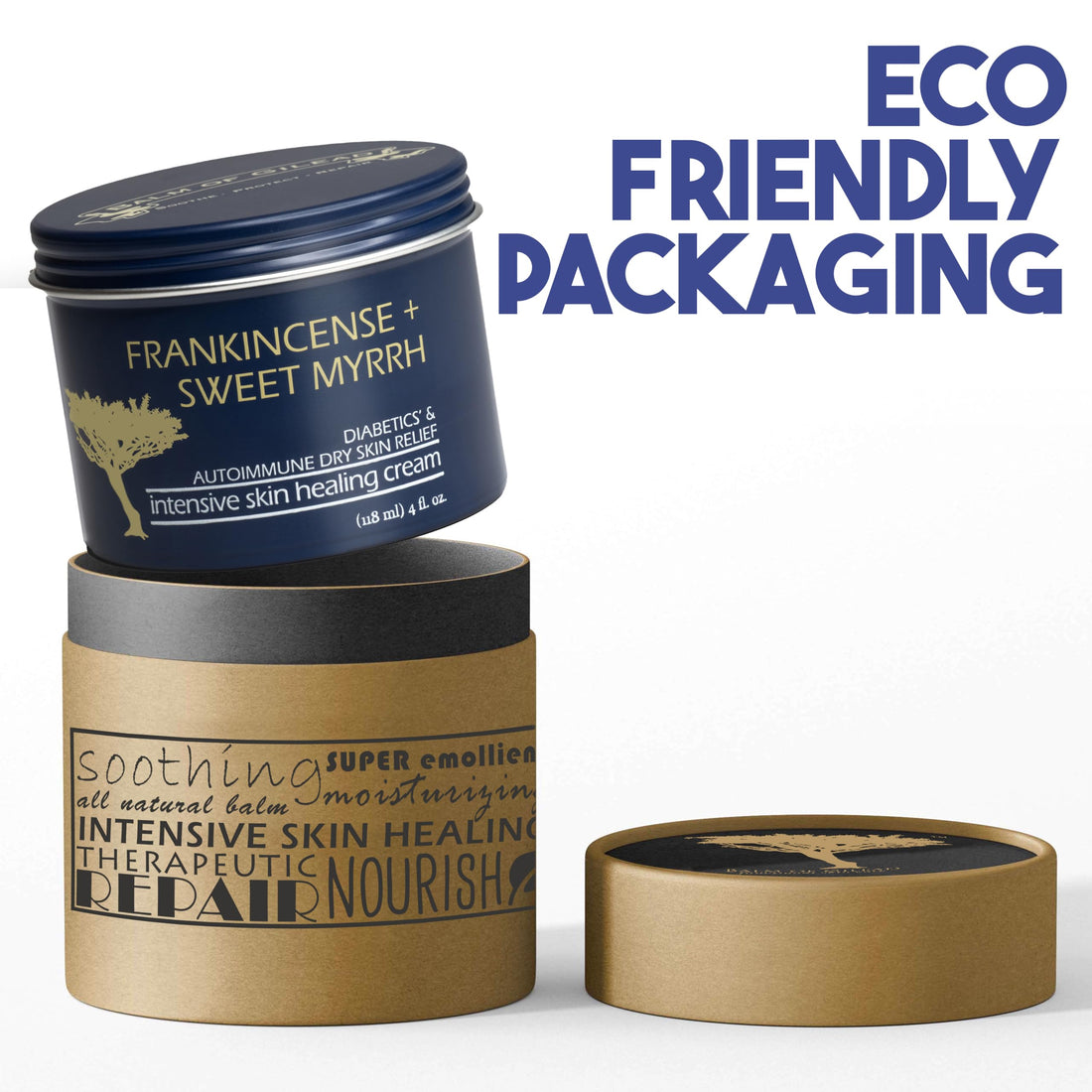 BALM OF GILEAD Foot Healing Cream – Frankincense & Sweet Myrrh Moisturizer for Sensitive Skin - Relieving Foot Therapy & Diabetic Skin Healing - Deeply Nourishing & Synergistic Cream