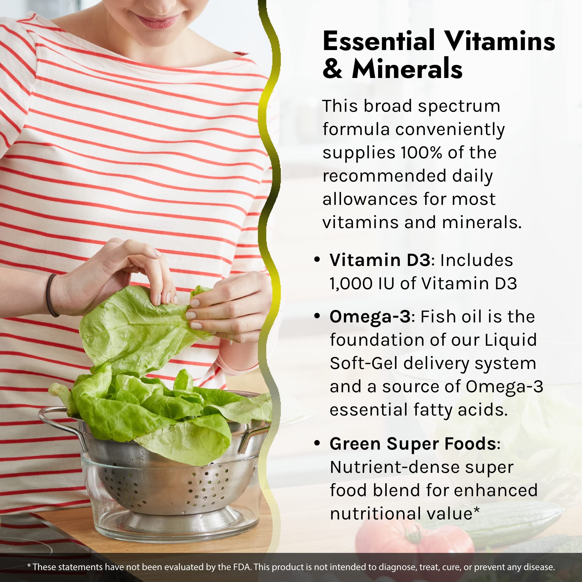 Irwin Naturals Only One Liquid-Gel Multi - 60 Liquid Softgels - No Iron Daily Essential Vitamins, Minerals, Antioxidants, Omega-3 & Green Super Foods