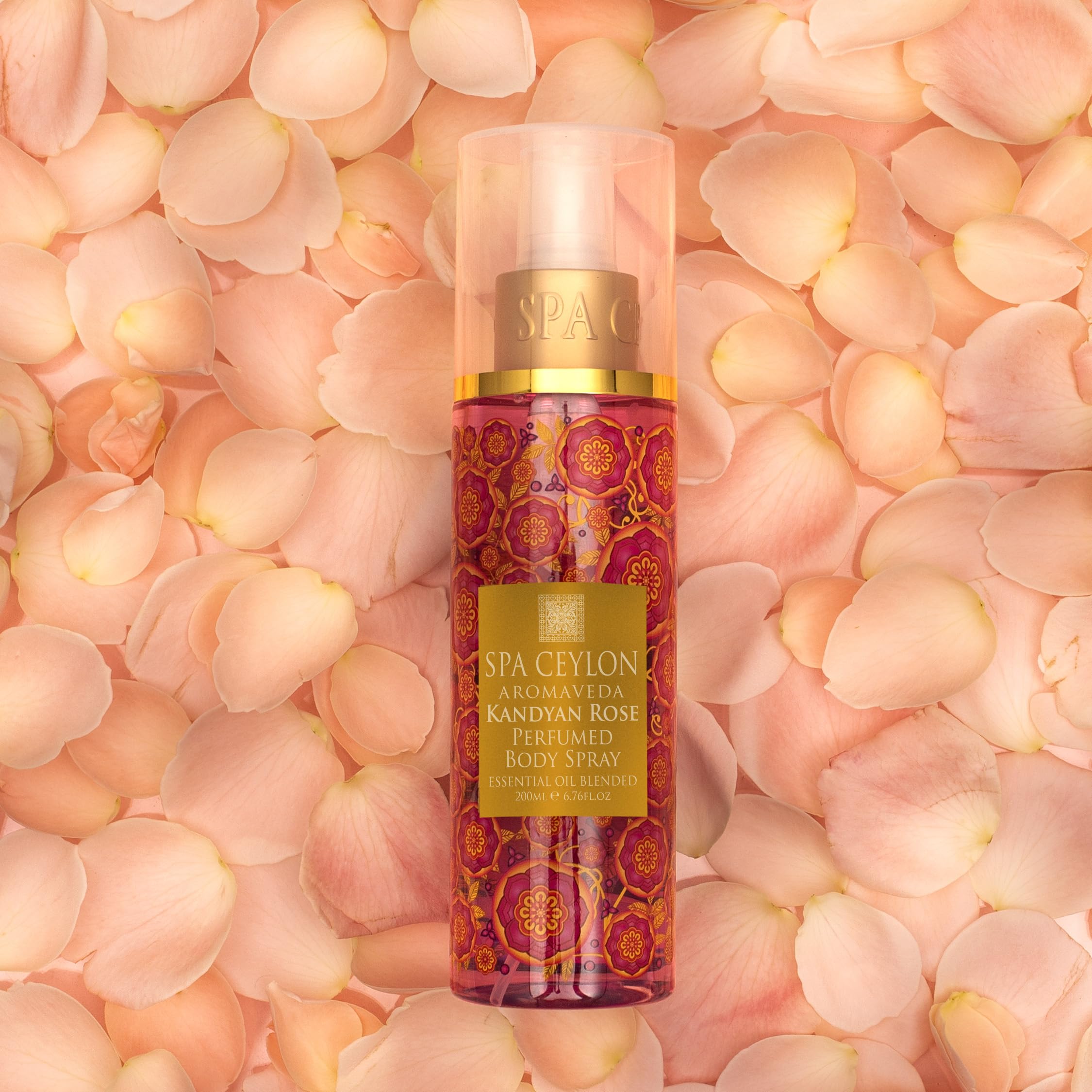 SPA CEYLON Kandyan Rose Body Spray | Exquisite Women's Fragrance Mist with Romantic Floral Notes & Rose Geranium Essence |Ideal for All Skin Types