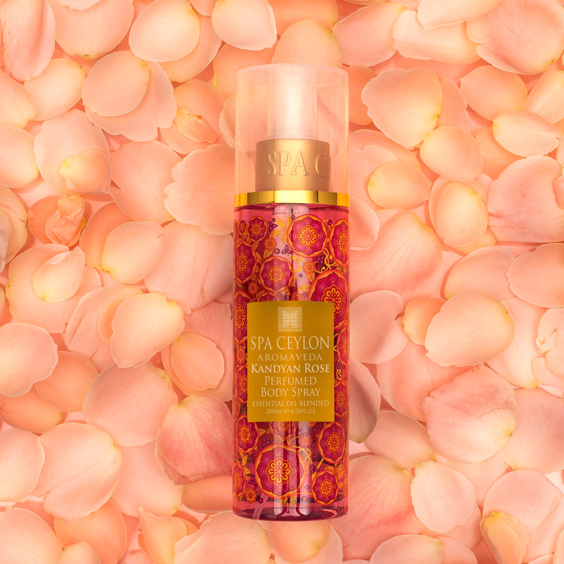 SPA CEYLON Kandyan Rose Body Spray | Exquisite Women's Fragrance Mist with Romantic Floral Notes & Rose Geranium Essence |Ideal for All Skin Types