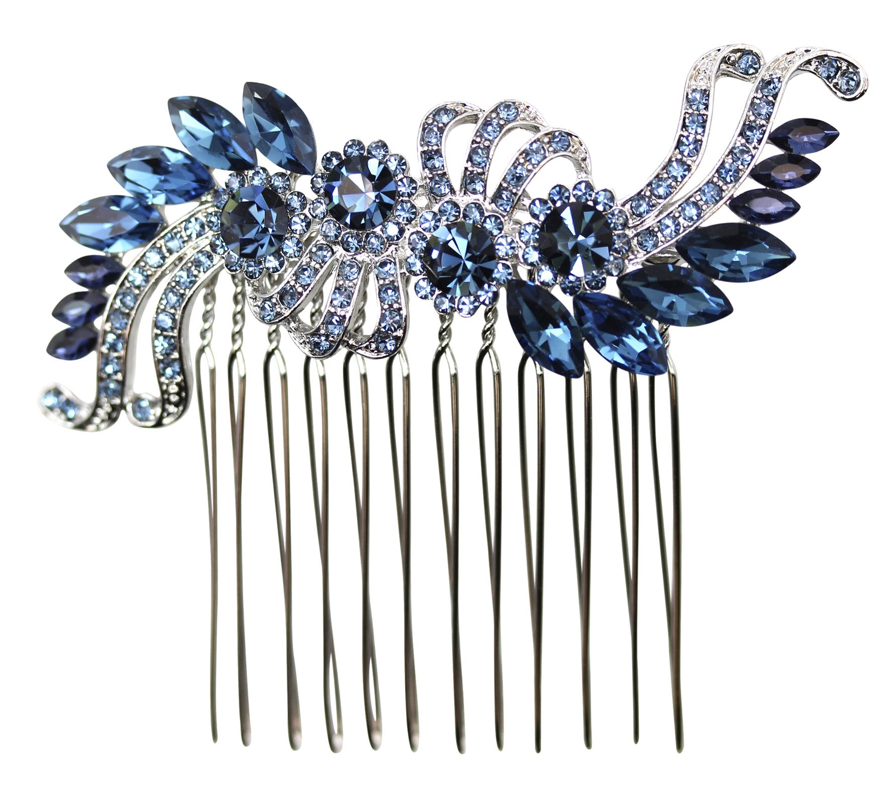 Faship Faship Navy Blue Crystal Hair Comb