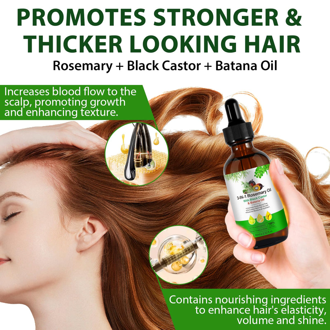 Batana Oil for Hair Growth 2.02Fl Oz- 100% Pure Cold Pressed Organic - Natural Treatment Eyelashes & Eyebrows, Skin Care,Body Massage
