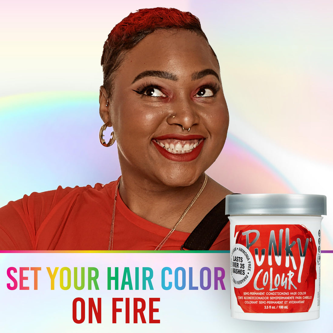 Punky Fire Semi Permanent Conditioning Hair Color, Non-Damaging Hair Dye, Vegan, PPD and Paraben Free, Transforms to Vibrant Hair Color, Easy To Use and Apply Hair Tint, lasts up to 35 washes, 3.5oz