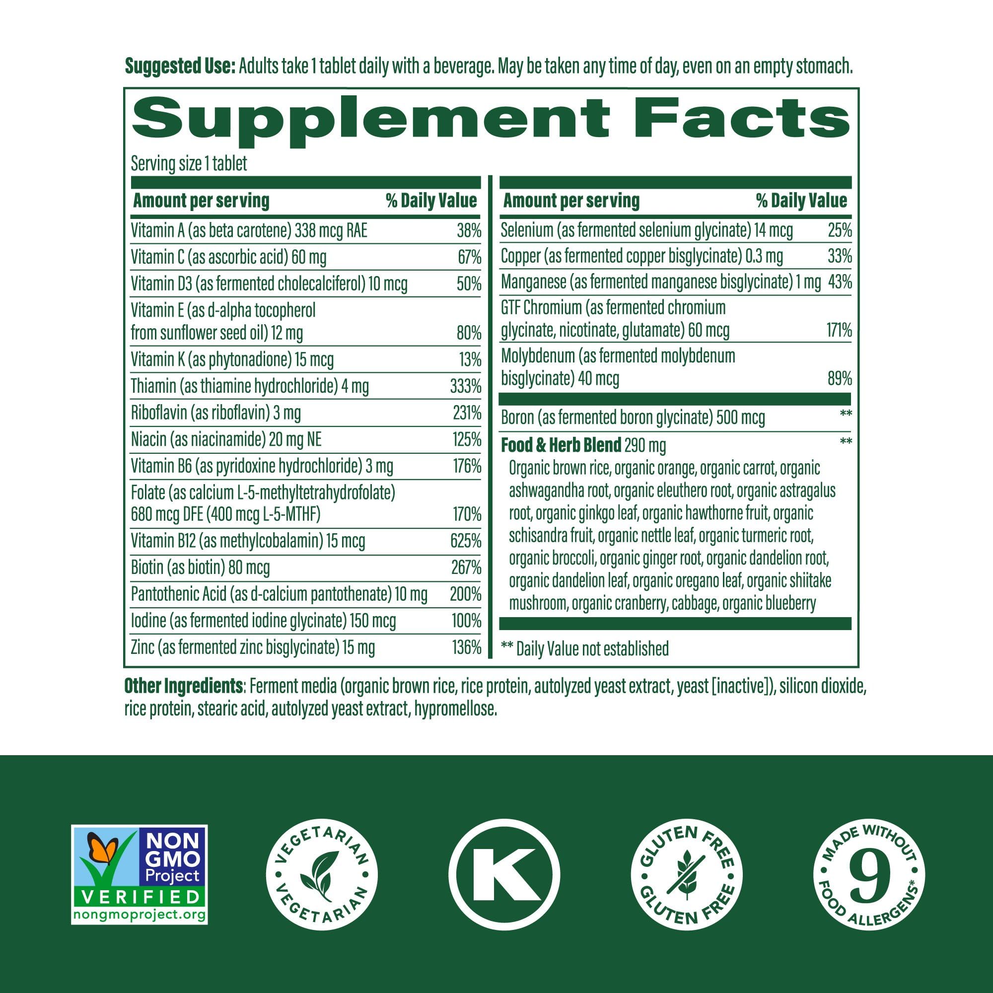 MegaFood Men's 40+ One Daily Multivitamin for Men With Vitamin B, Vitamin D3, Selenium, Zinc & Real Food - Immune Support, Energy Metabolism, and Muscle & Bone Health – Non GMO; Vegetarian - 90 Tabs