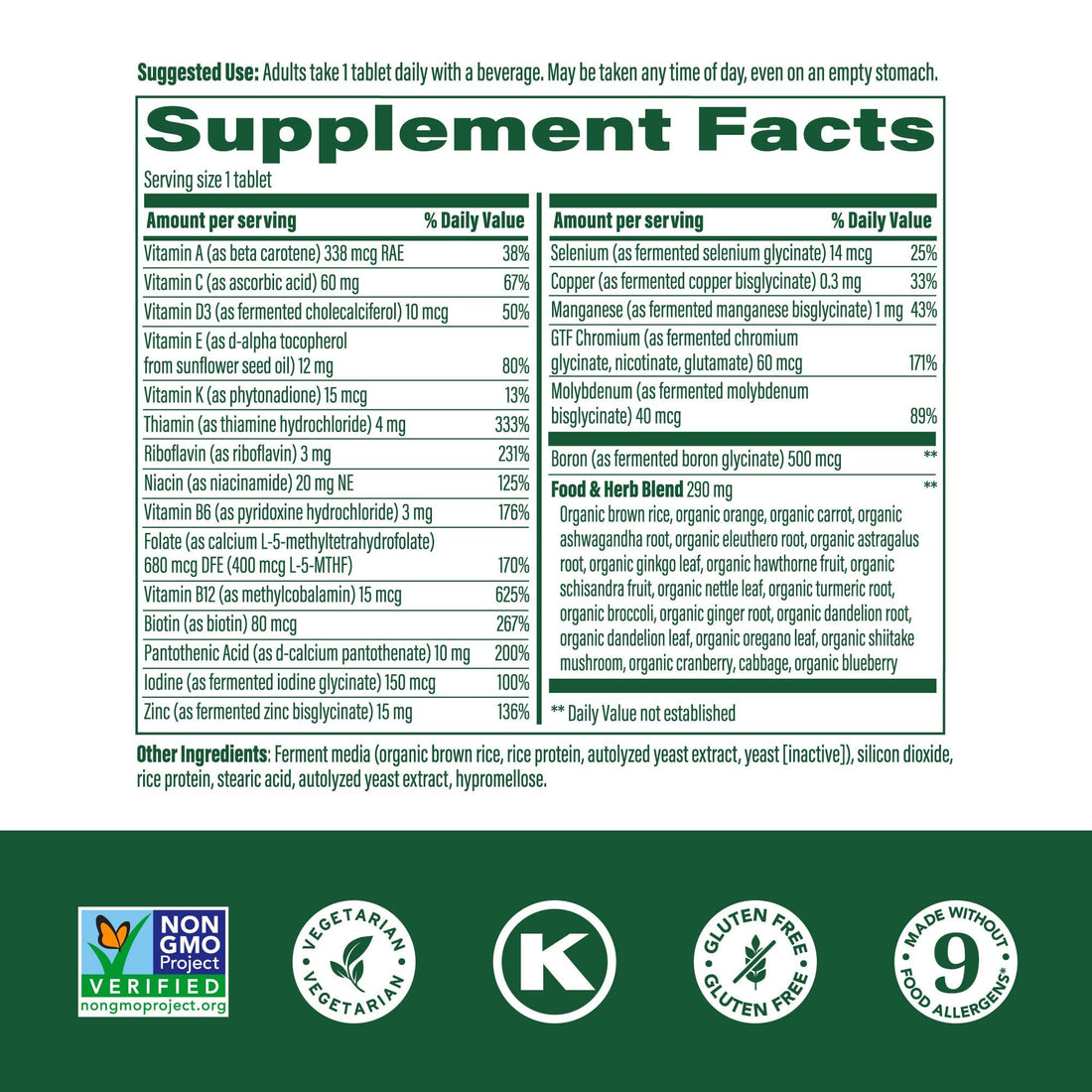 MegaFood Men's 40+ One Daily Multivitamin for Men With Vitamin B, Vitamin D3, Selenium, Zinc & Real Food - Immune Support, Energy Metabolism, and Muscle & Bone Health – Non GMO; Vegetarian - 90 Tabs
