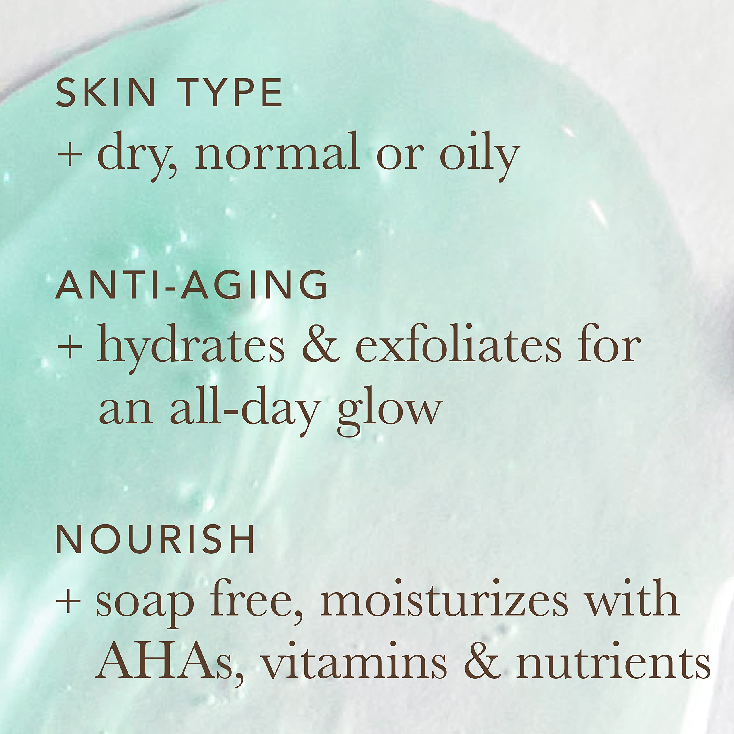 Alpha Skin Care Moisturizing Body Wash, Gentle Soap-Free Anti-Aging Formula, Glycolic AHA, Vitamin E & Aloe Vera, Conditions & Soothes, All Skin Types Hydroxy Acid, 12 Oz