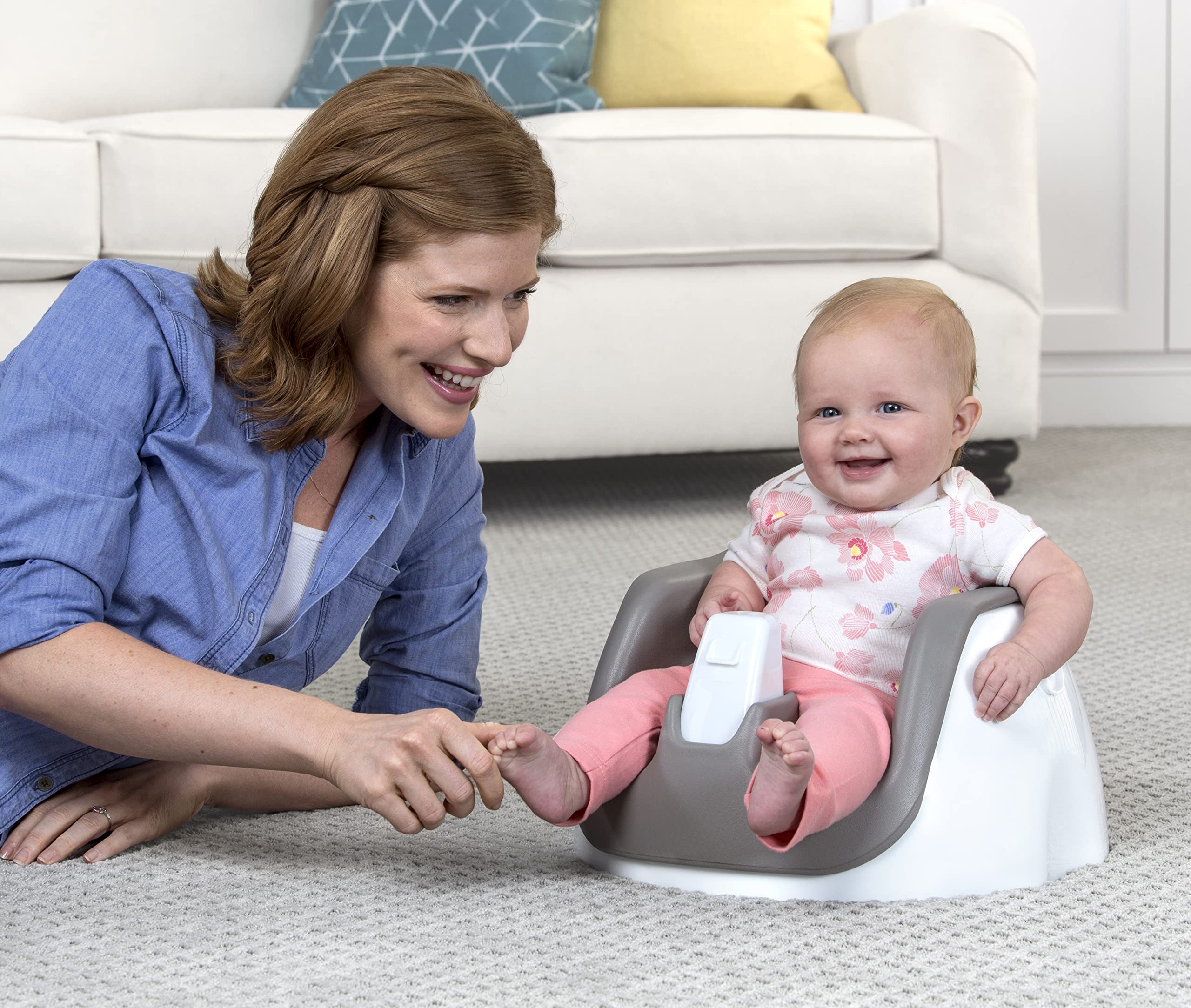 Regalo My Little 2-in-1 Booster Seat and Grow with Me Floor Seat with Removable Feeding Tray, Indoor and Outdoor Activity Chair, Purple