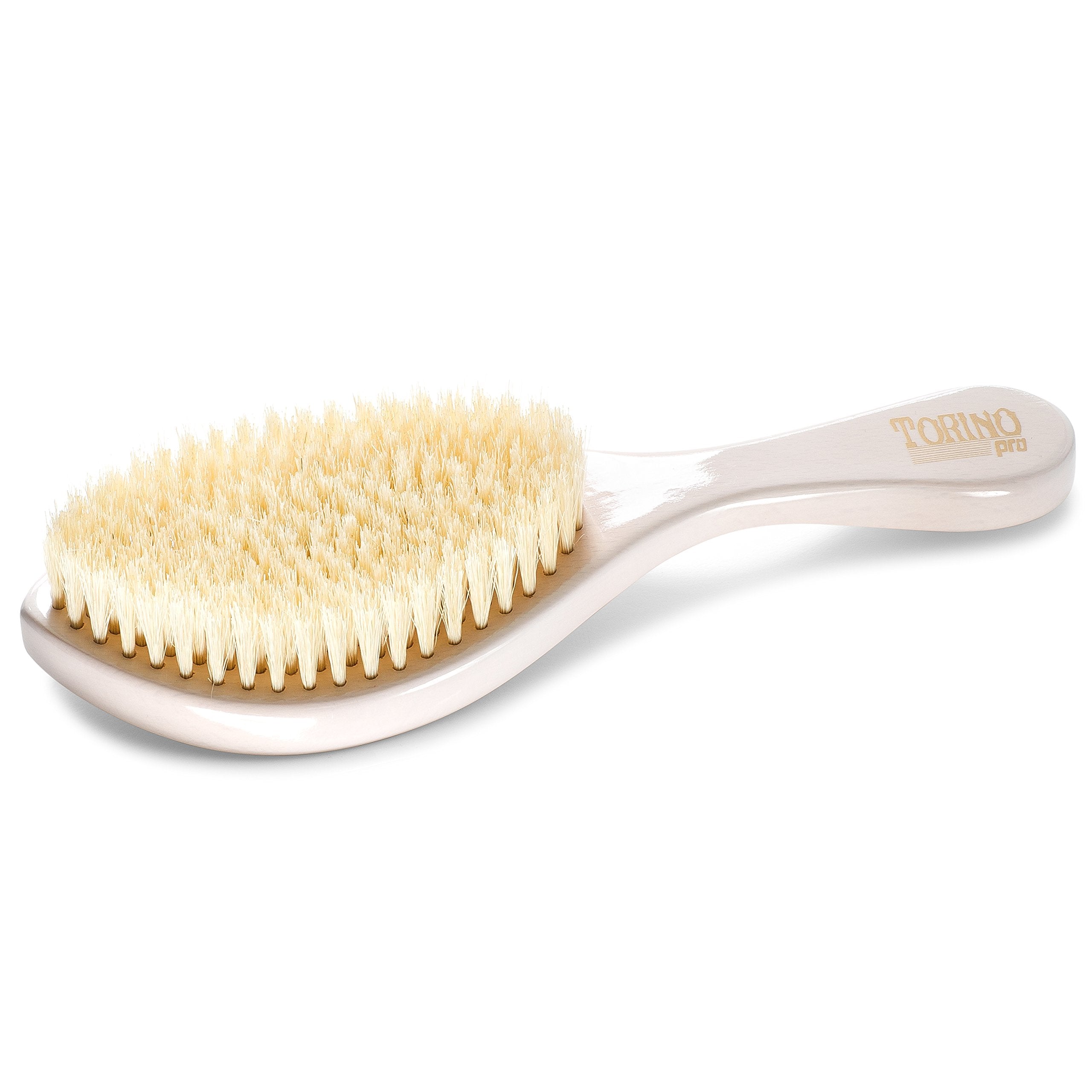 Torino Pro Wave Brush #640 By Brush King - Soft Curve 360 Waves Brush - Soft Wave Brush - Made with 100% Boar Bristles - True Texture Soft - Great for Polishing/Laying Down Frizz & Finisher