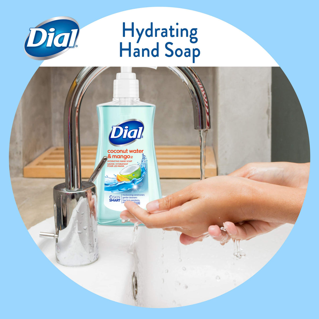 Dial Liquid Hand Soap, Coconut Water & Mango, 7.5oz, 12 count
