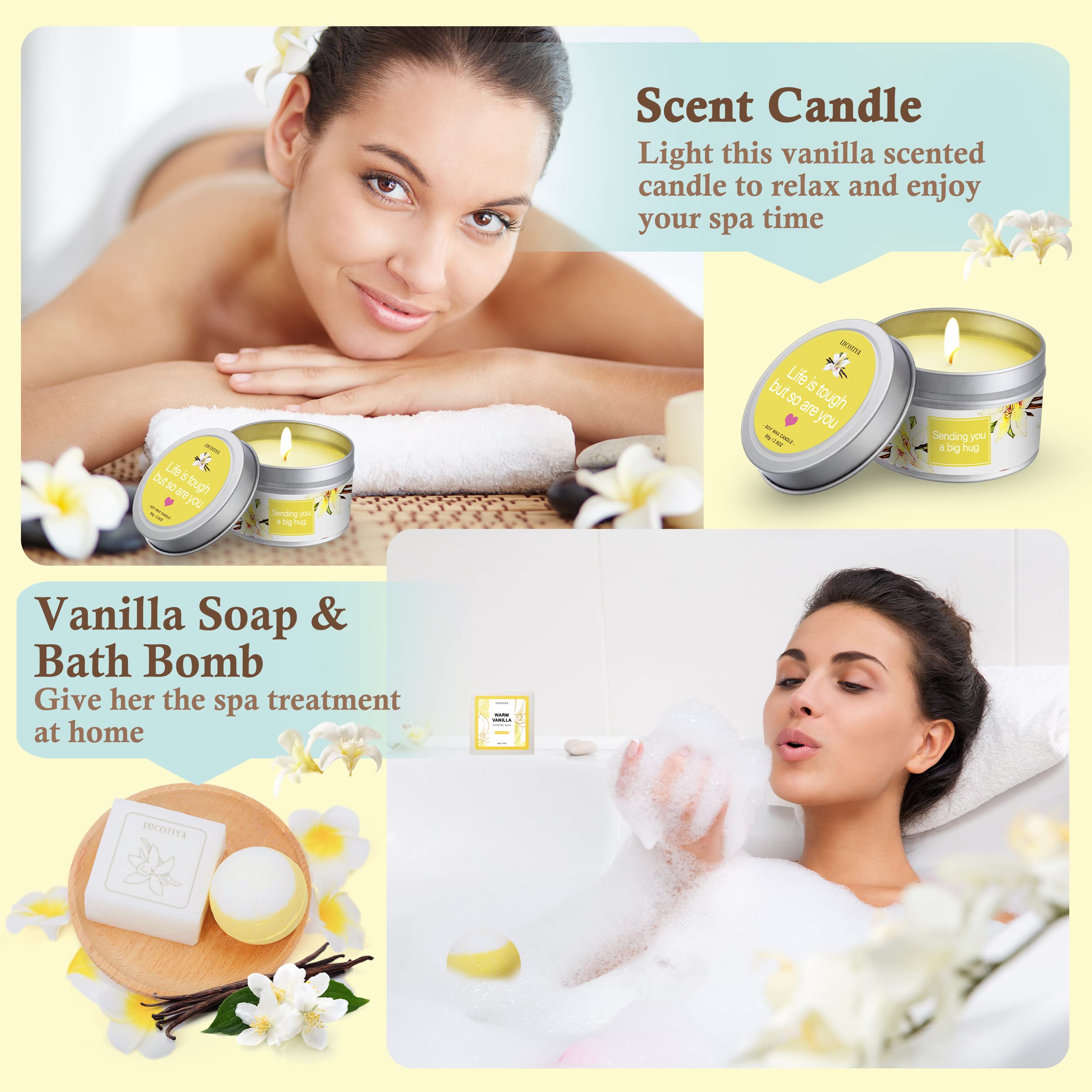 Gifts for Women, Birthday Gifts for Women Relaxing Spa Gifts Baskets for Women Warm Vanilla Bath and Body Gifts Set Self Care Gifts for Women for Friends,Her,Bestie,Mom,Wife Christmas Gifts