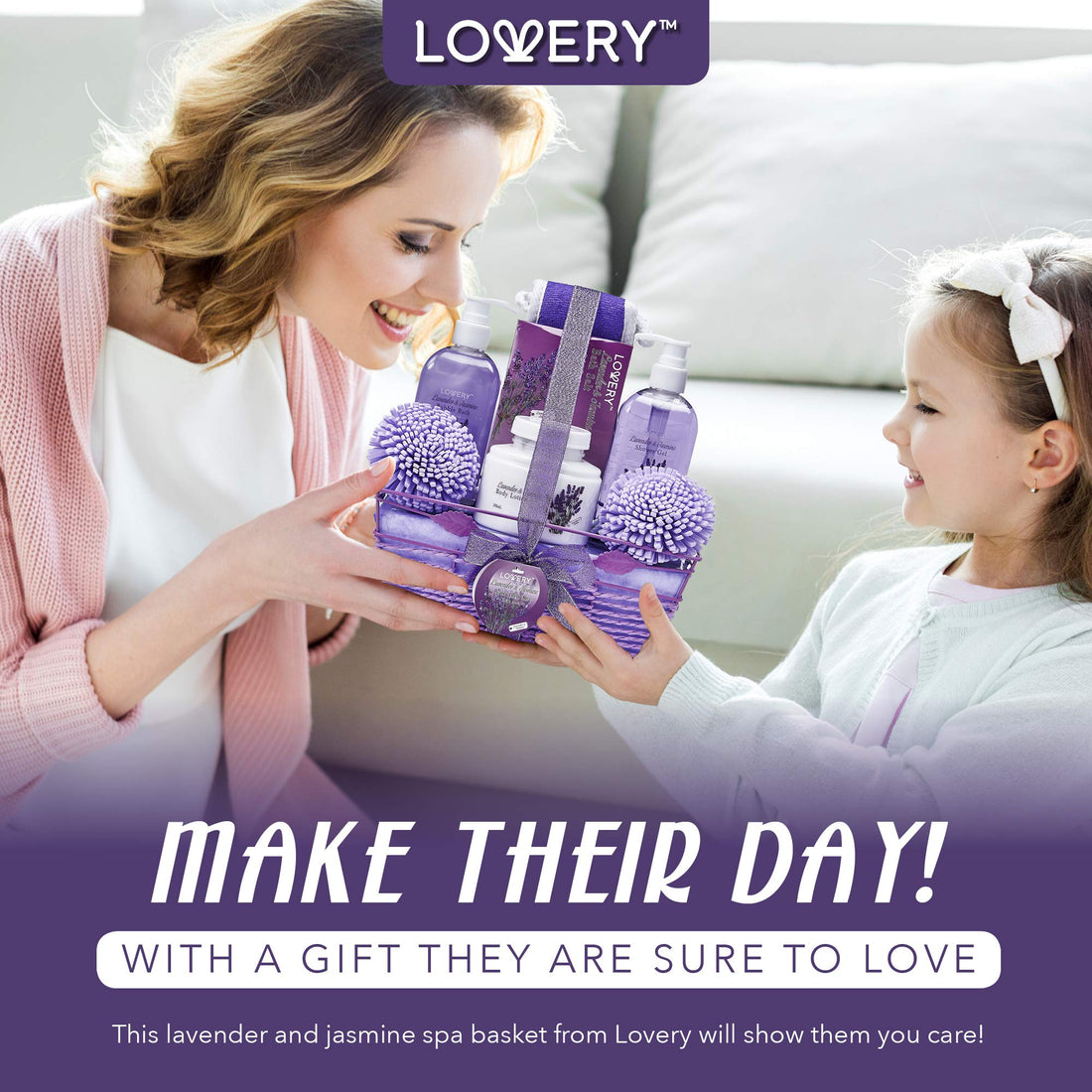 Bath and Body Gift Basket For Women and Men â‚¬â€œ Lavender and Jasmine Home Spa Set with Body Lotions, Bubble Bath and More