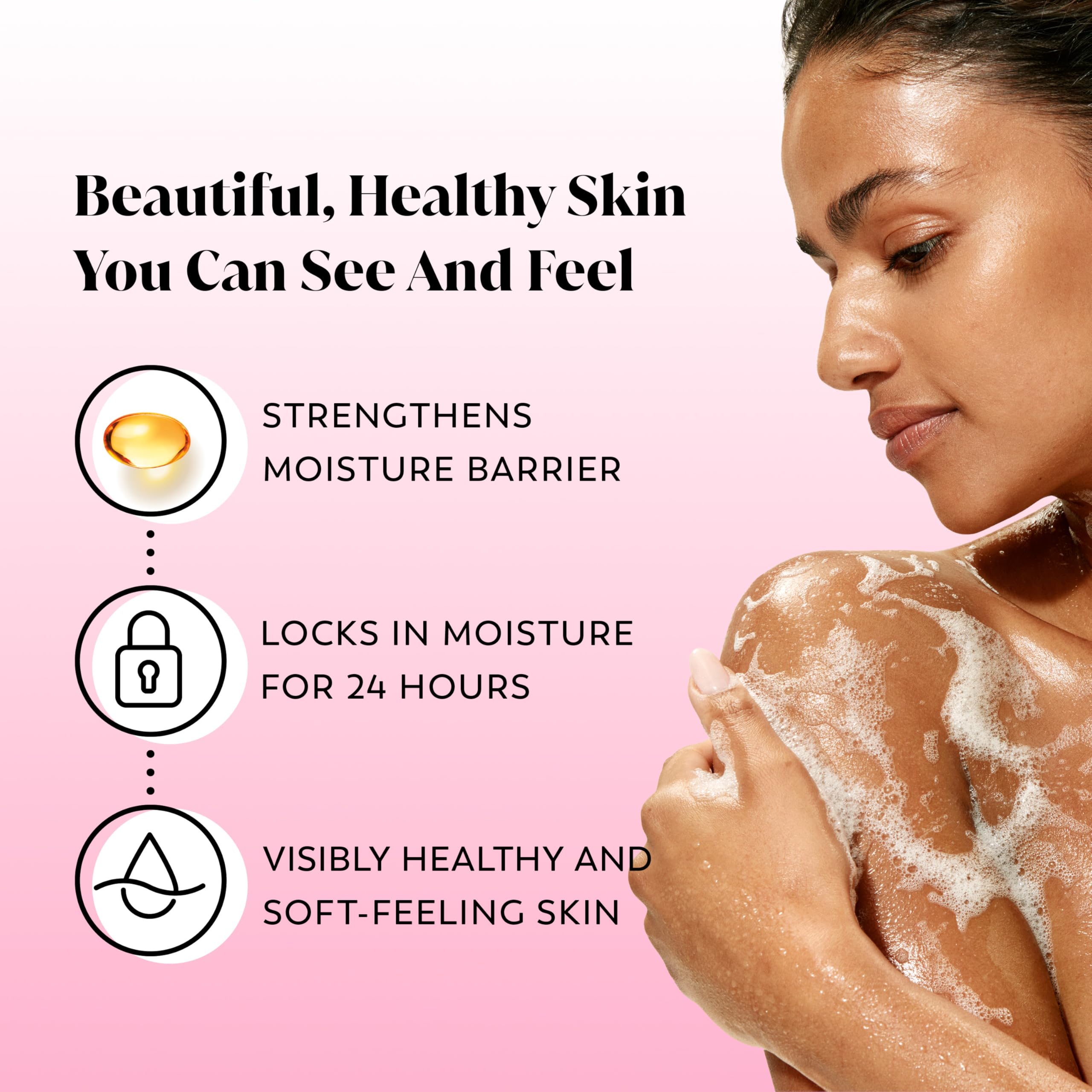 Olay Ultra Moisture Soothing Body Wash for Sensitive Skin with Oat Extract, 24hr Long Lasting Hydration, Vitamin B3 Complex, Designed for All Skin Types, Scented, 22 fl oz