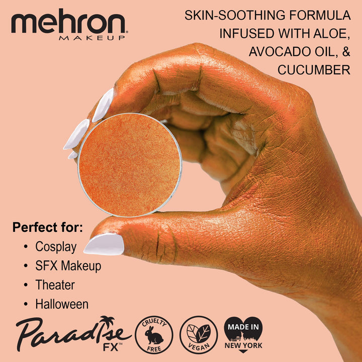 Mehron Makeup Paradise Makeup AQ Refill (.25 oz) (Metallic Orange)