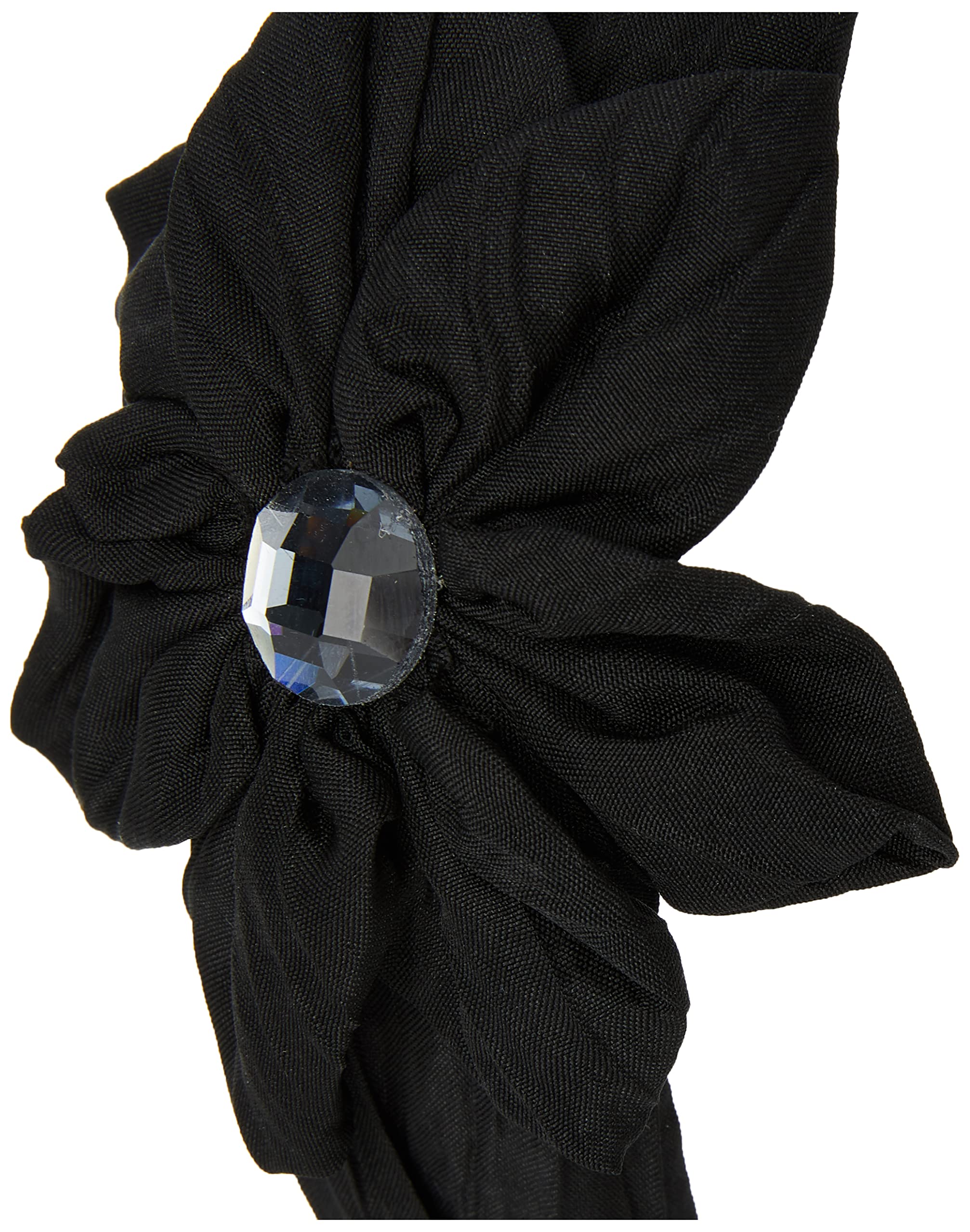 Caravan Rose Bud Topped With Crystal On Gathered Fashion Fabric Headband
