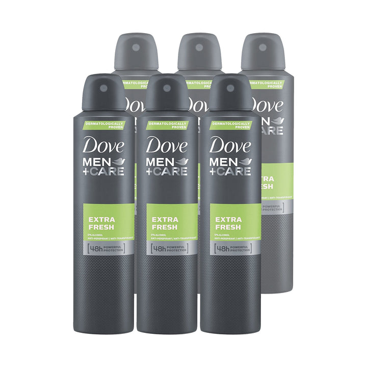Dove Men +Care | Extra Fresh Anti-Perspirant 48 Hour Powerful Protection Spray (Pack Of 6) | 8.45 Fl Oz-250Ml