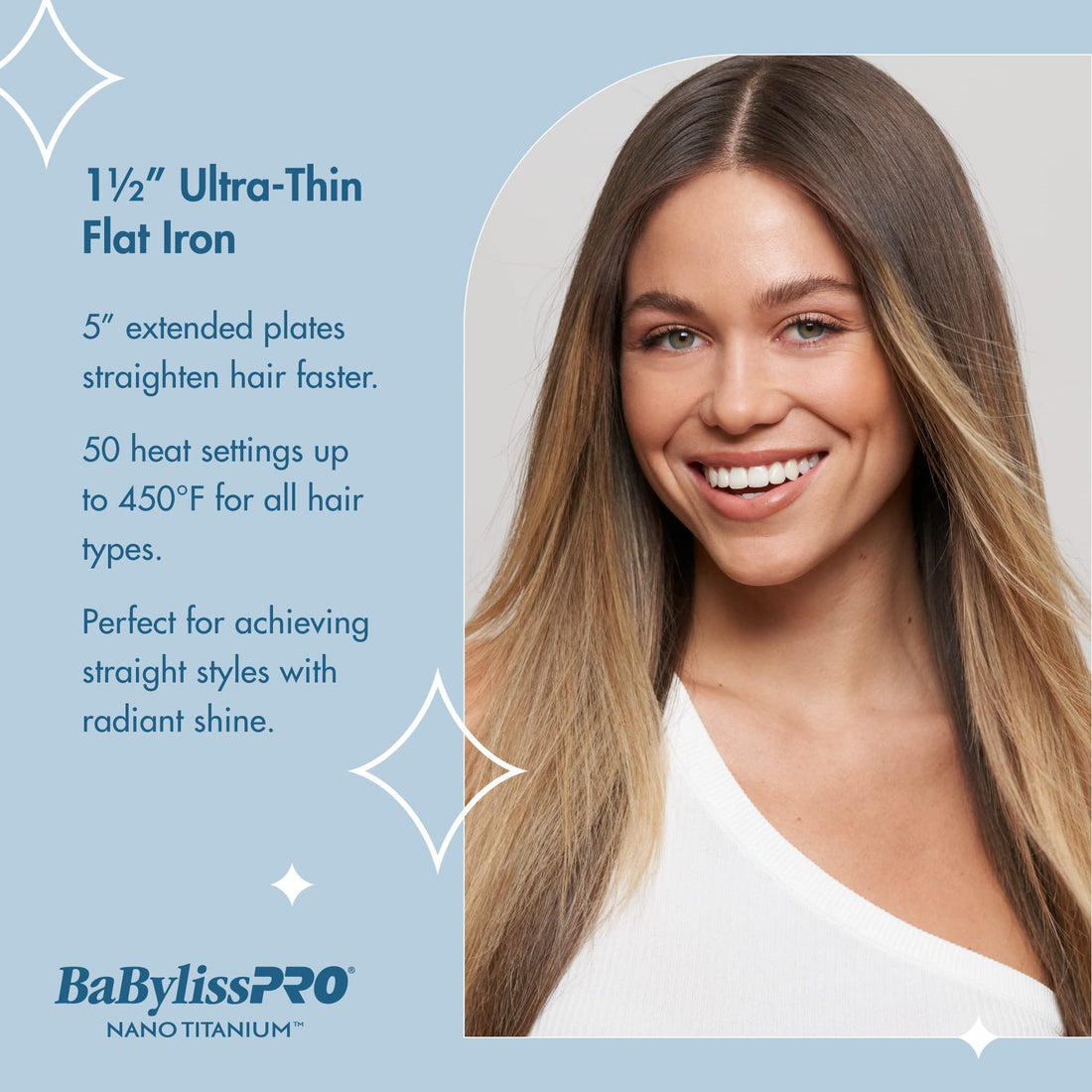 BaBylissPRO Nano Titanium 1-1/2 Inch Ultra-Thin Straightening Iron