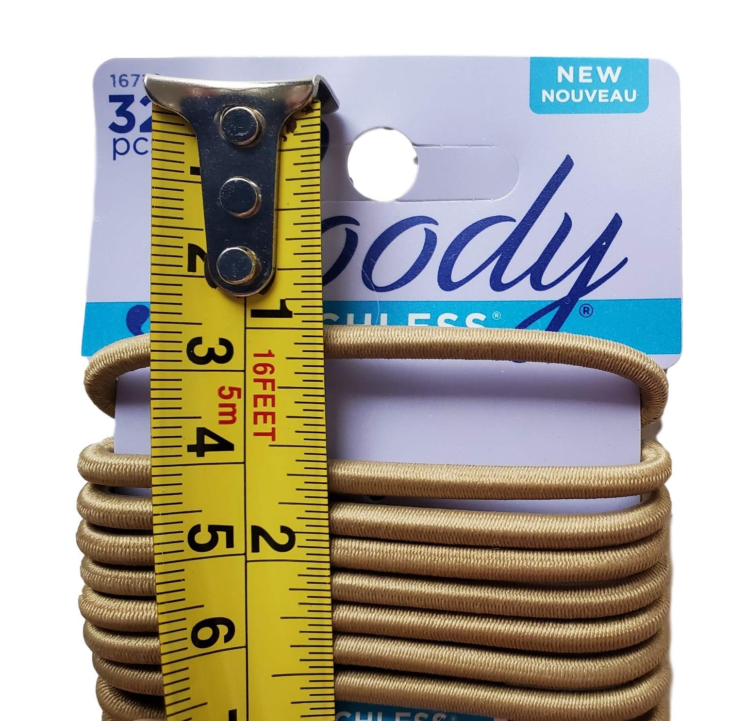 Ouchless 4mm No Metal Elastics Light Blonde & Medium Blonde (= 90pcs) by Goody