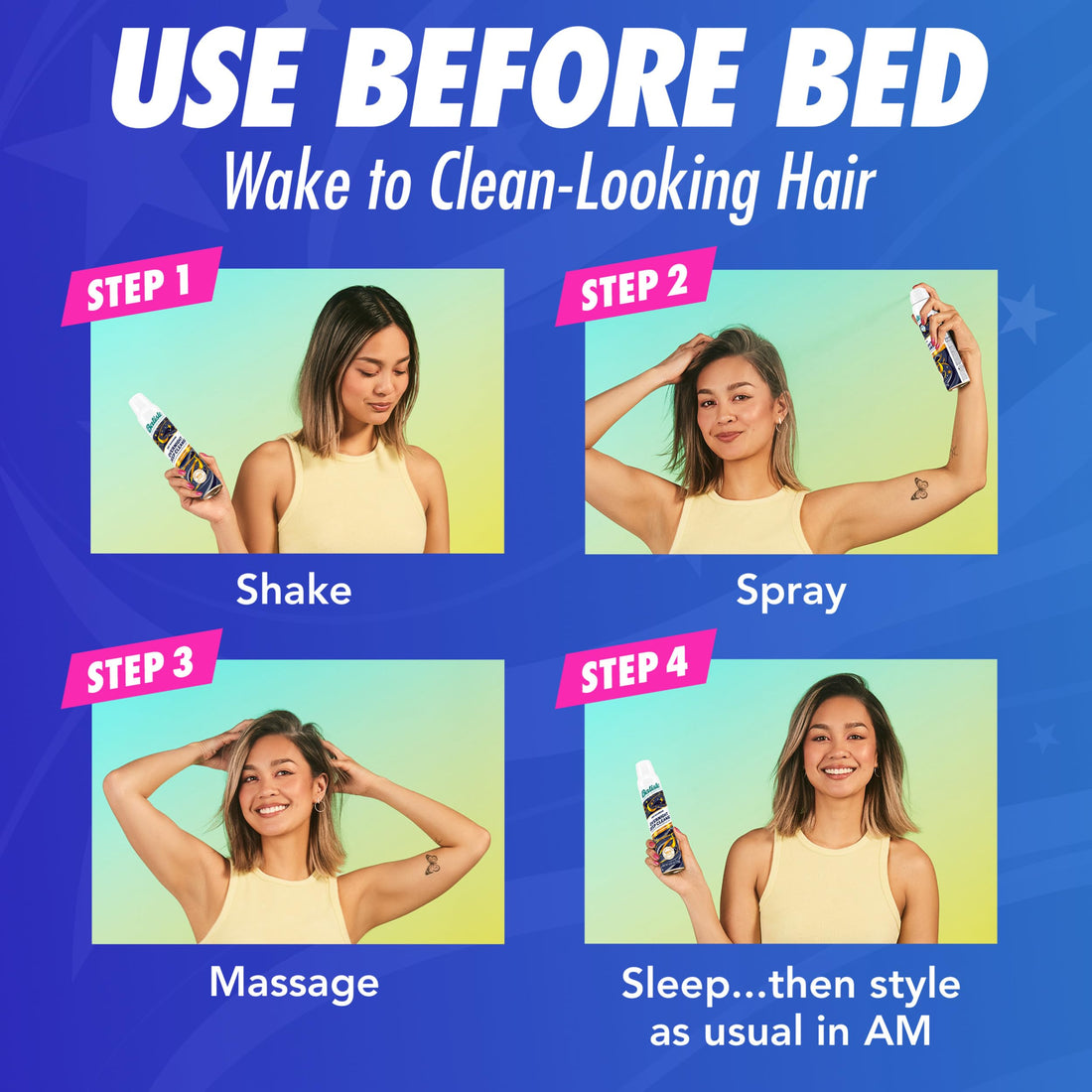 Batiste Overnight Deep Cleanse Dry Shampoo, Wake up to Beautiful Hair by Preventing Oil Build-up, 3.81 oz