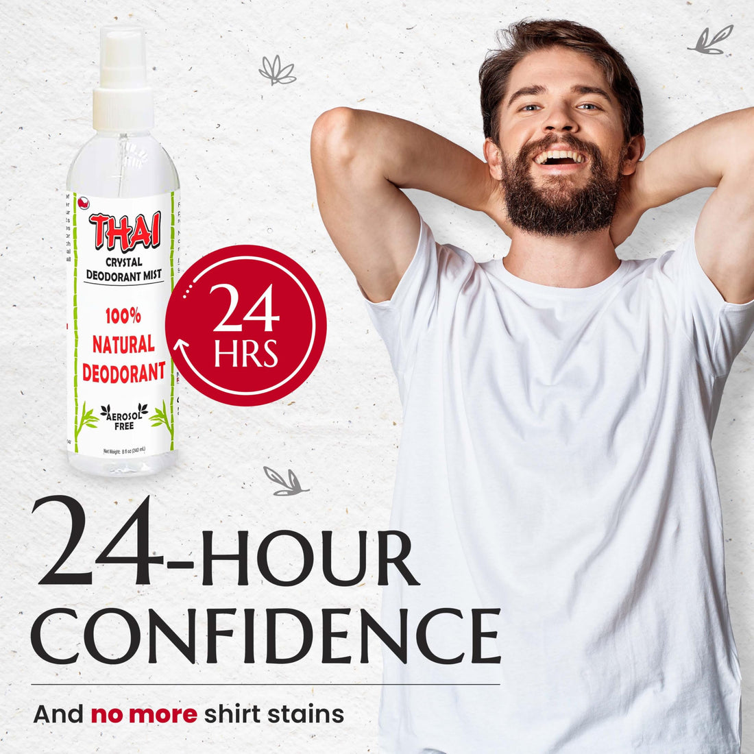 2-PACK Thai Deodorant Crystal Mist Spray (8 Oz) Whole Body Natural Crystal Salt Deodorant Spray for Women Men & Teens