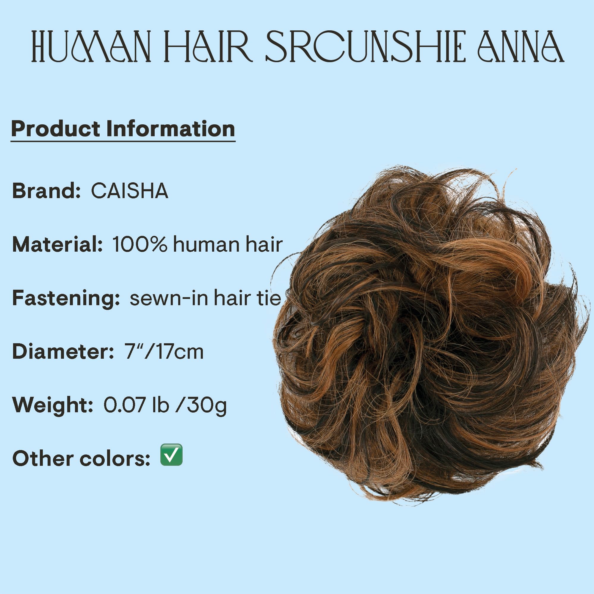 brown mix 2H30 H312 : PRETTYSHOP 100% Human Hair Scrunchy Scrunchie Bun Up Do Hair Piece Hair Ribbon Ponytail Extensions Wavy Curly or Messy Div. colours (brown mix 2H30 H312)