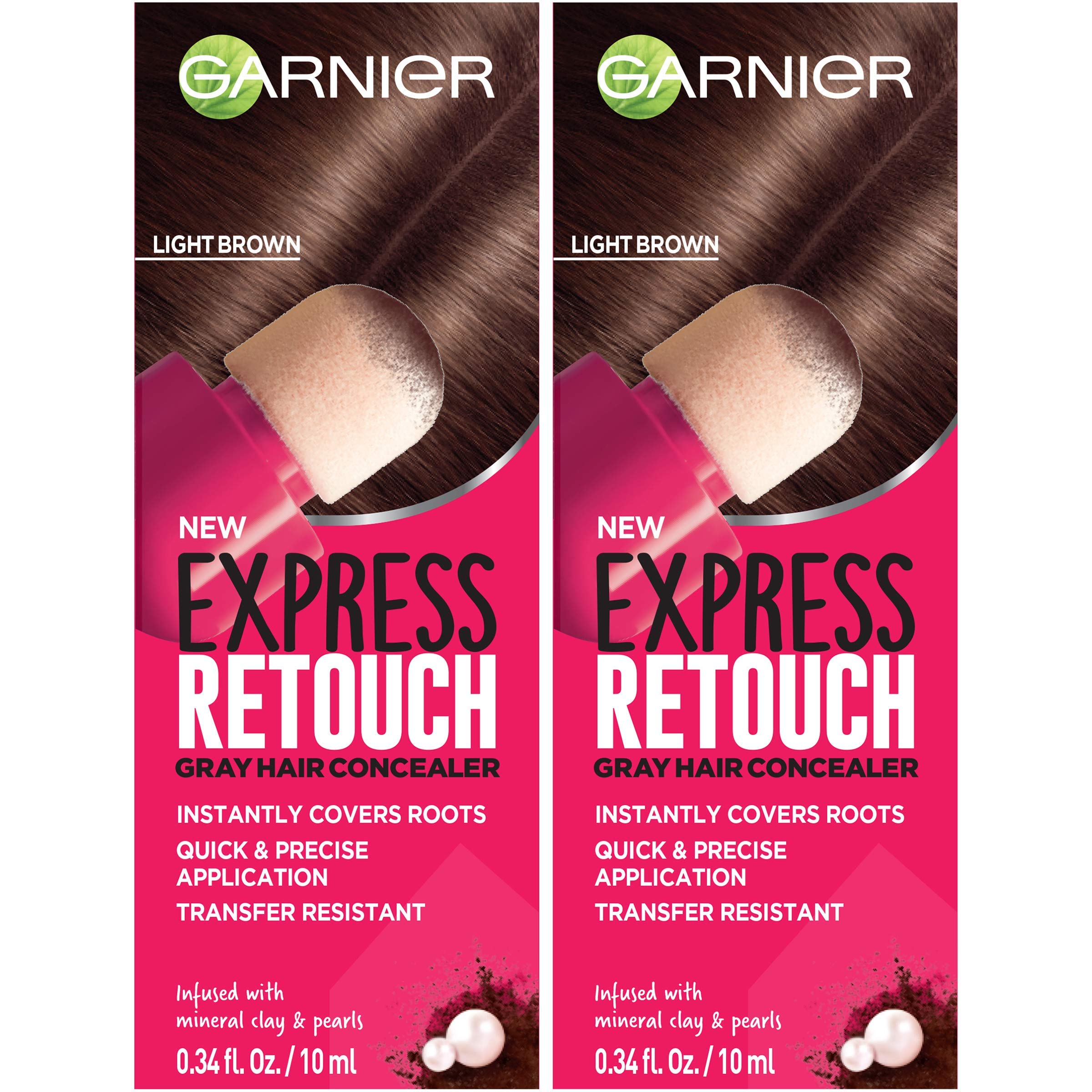 Garnier Hair Color Express retouch gray hair concealer, instant gray coverage, Brown, 0.68 Fluid Ounce