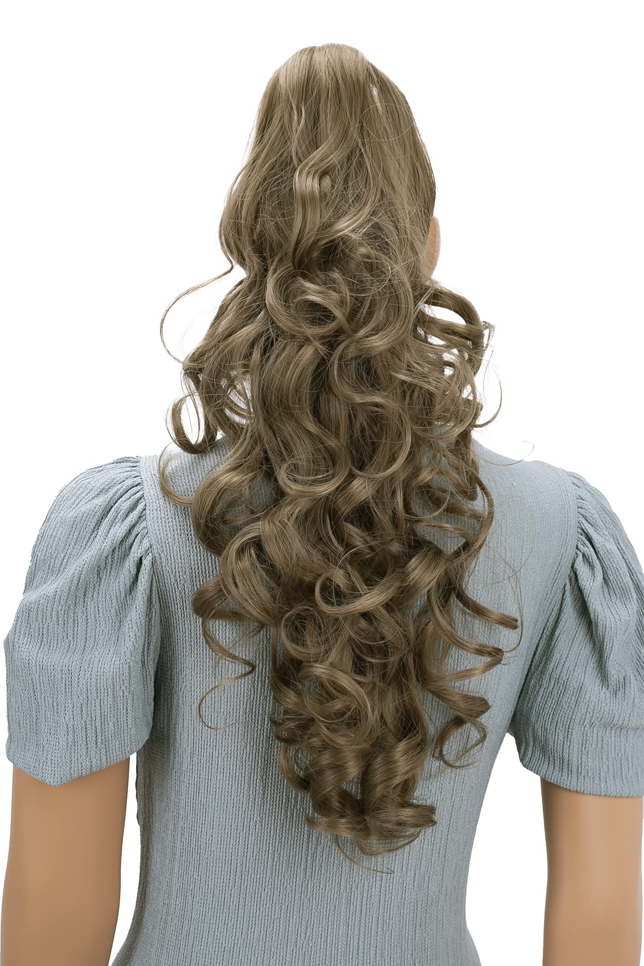 ash brown #18T H47 : PRETTYSHOP 22 & 140g Hair Piece Pony Tail Extension Long & Voluminous Curled Wavy Heat-Resisting Div. Colours (ash brown #18B H47)