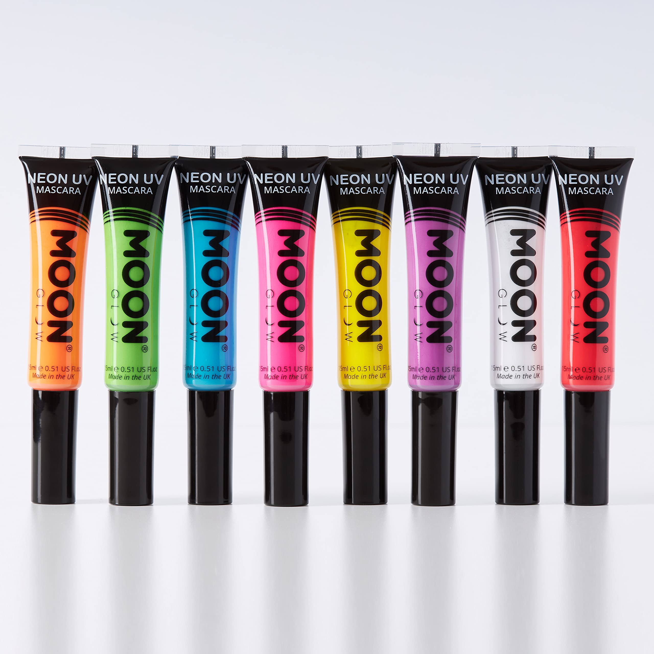 Moon Glow - Blacklight Neon Mascara 0.51ozSet of 8 colors– Glows brightly under Blacklights/UV Lighting!