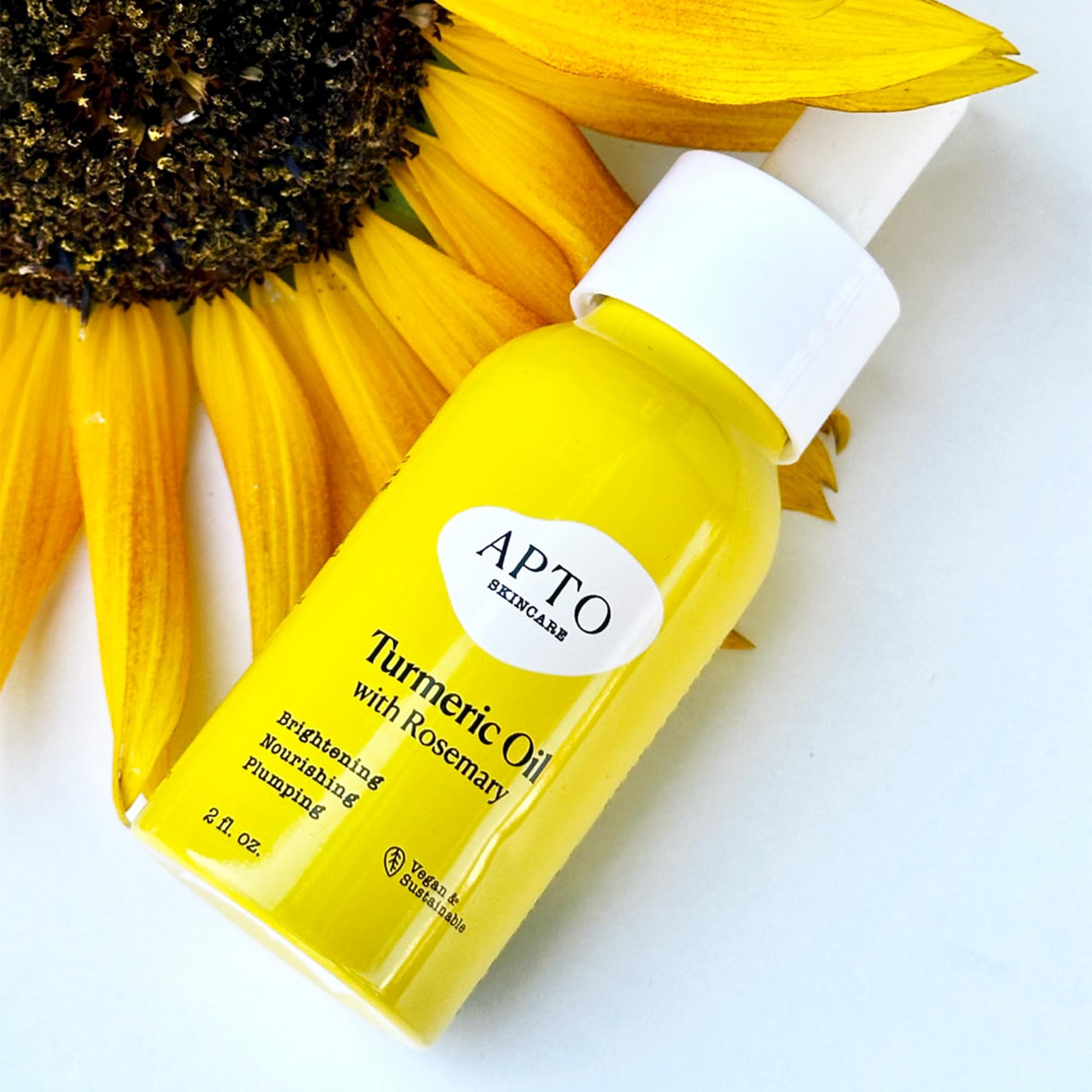 APTO Turmeric Oil w/Rosemary: Brightening & Moisturizing Facial Oil for Skin that's Dewy, Plump & Glowing, 2 fl. oz.