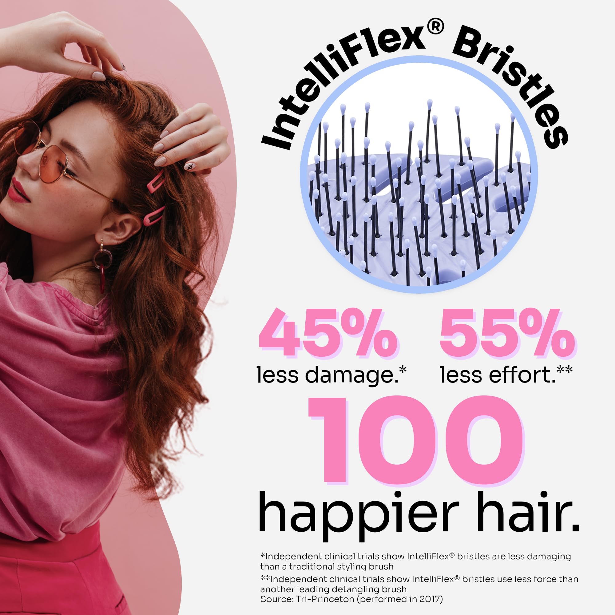 Wet Brush Go Green Mini Detangler - Detangling Travel Hair Brush Purple