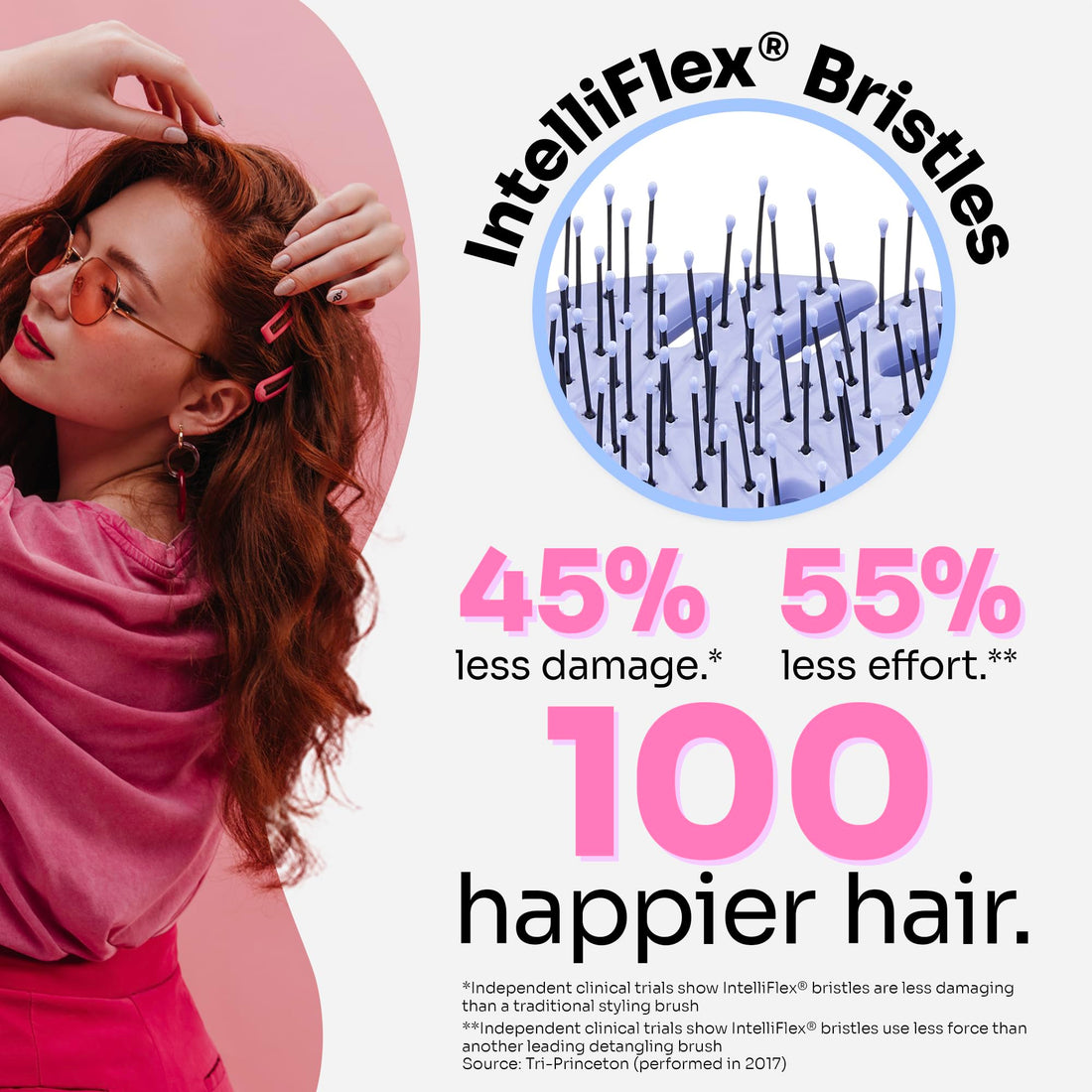 Wet Brush Go Green Mini Detangler - Detangling Travel Hair Brush Purple