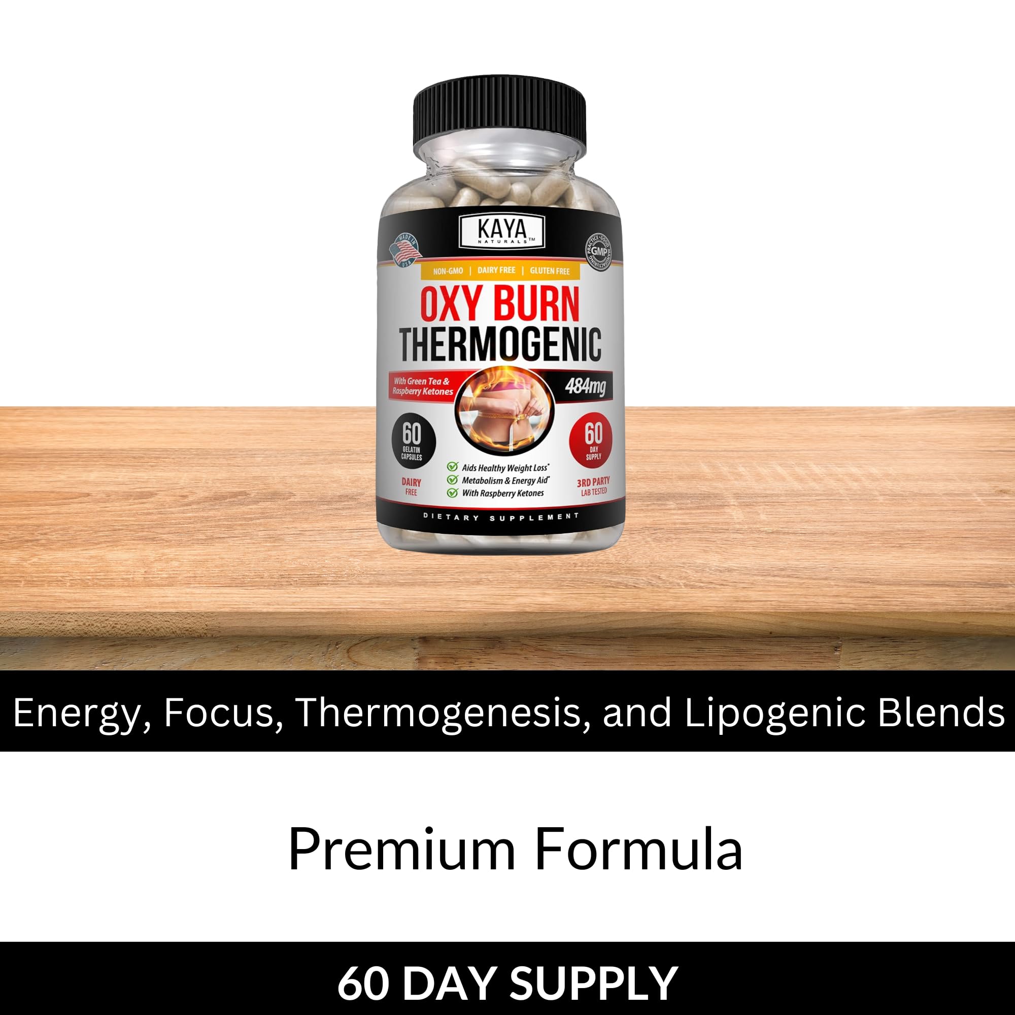 Kaya Naturals Supreme Fat Burner - Weight Loss Pills Women & Men - Appetite Suppressant Supplement - Powerful Thermogenic Diet Pills - Natural Energy Boost Oxy Burn 60 Count