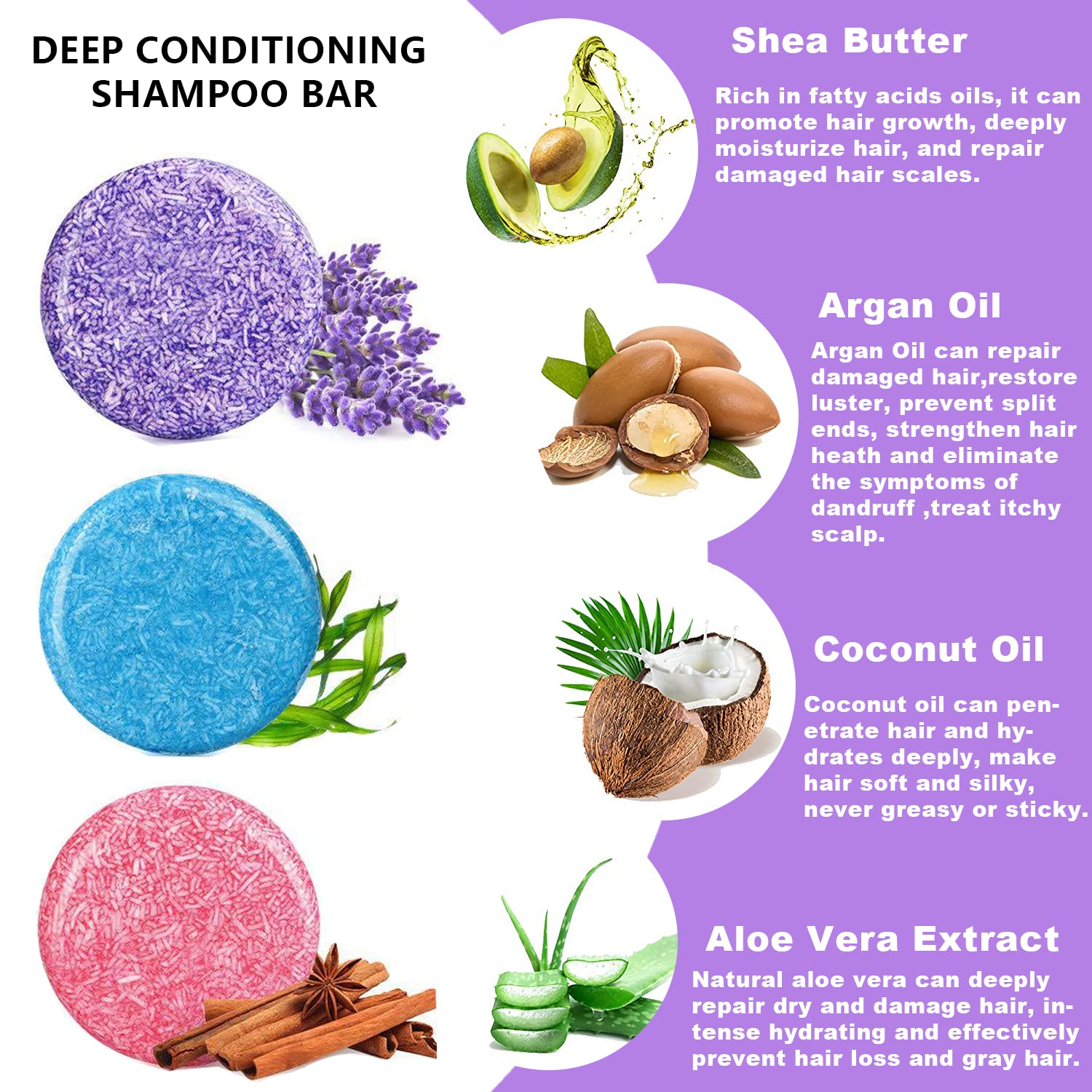 DBEAUTYM 8 Pack Shampoo Bar Gift Set,Natural Soap, Solid Dry Damaged Hair With Plant Essence Oil Helps Stop Loss and Promotes Healthy Growth, Travel Size Bulk Set