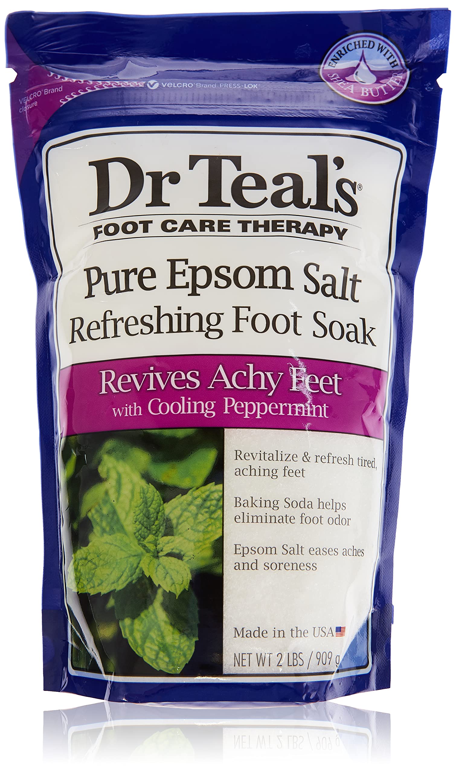 Dr. Teals Epsom Salt Foot Soak, Cooling Peppermint, 32 Ounce