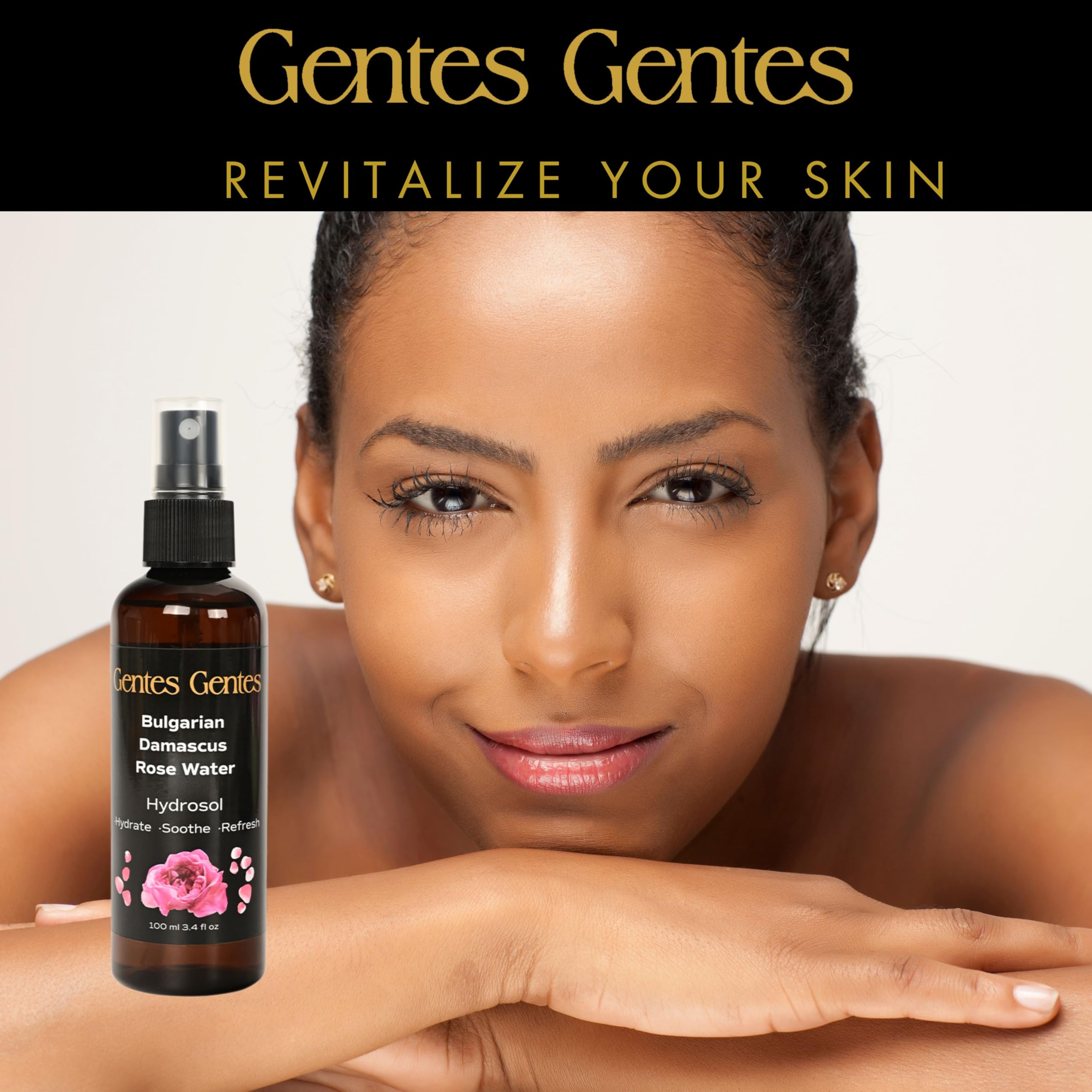 100% Pure Bulgarian Damascus Rose Water Hydrosol – Luxury Facial Toner for Hydration & Radiant Skin, Body Mist & Pillow Spray | Natural Skincare | 3.4 fl oz