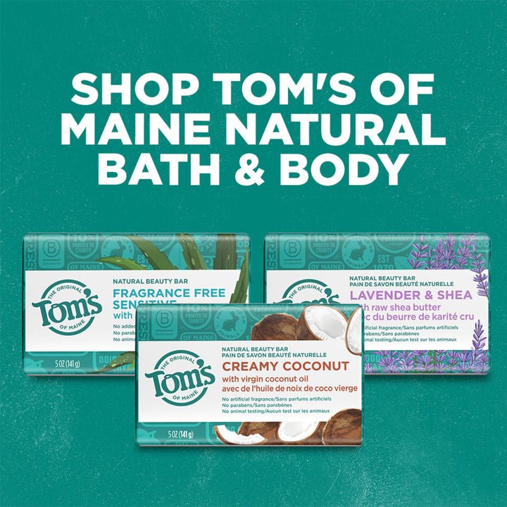 Tom's of Maine Natural Beauty Bar Soap With Raw Shea Butter, Lavender & Shea, 5 Ounce, 6 Count