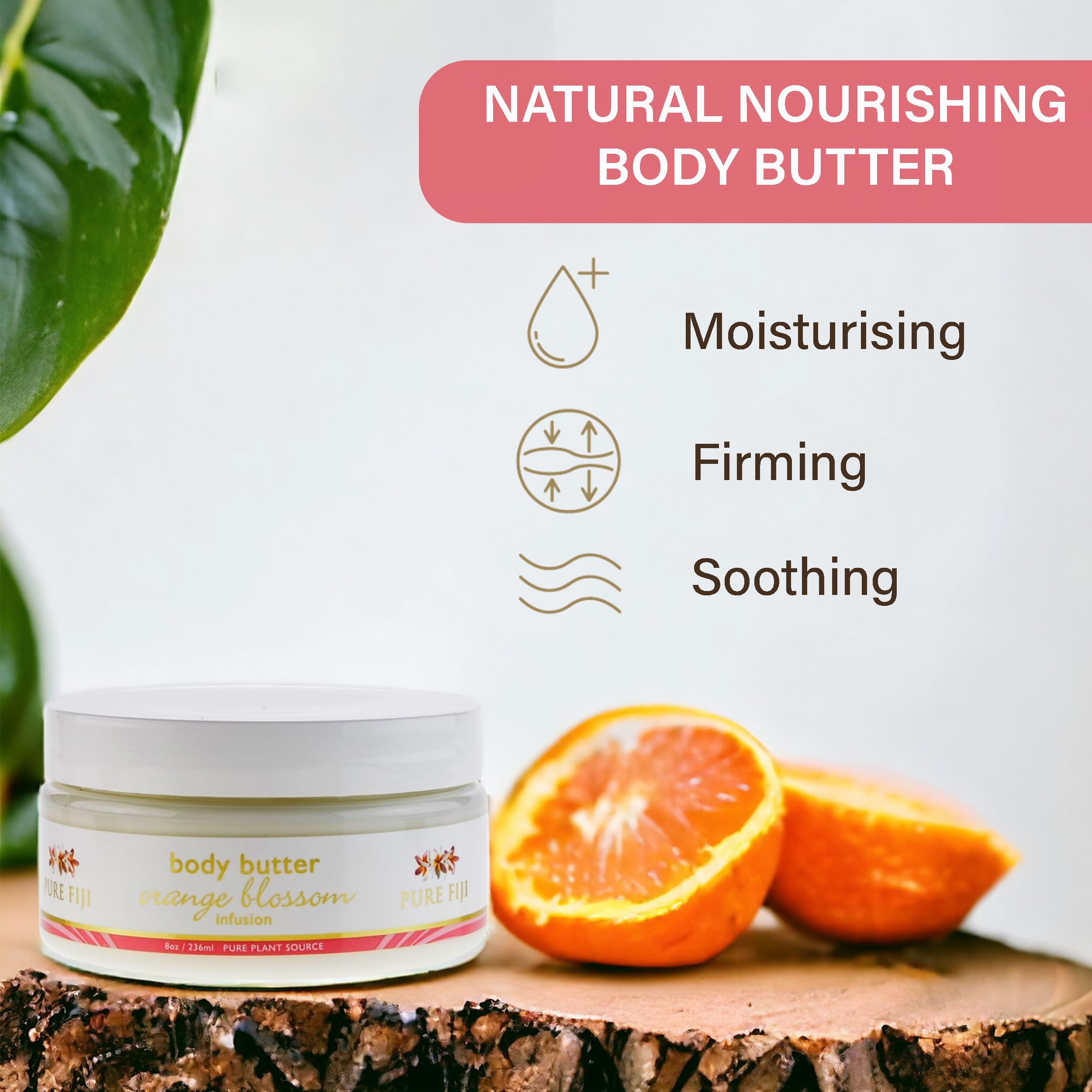 PURE FIJI Body Butter, Orange Blossom, 8 Ounce