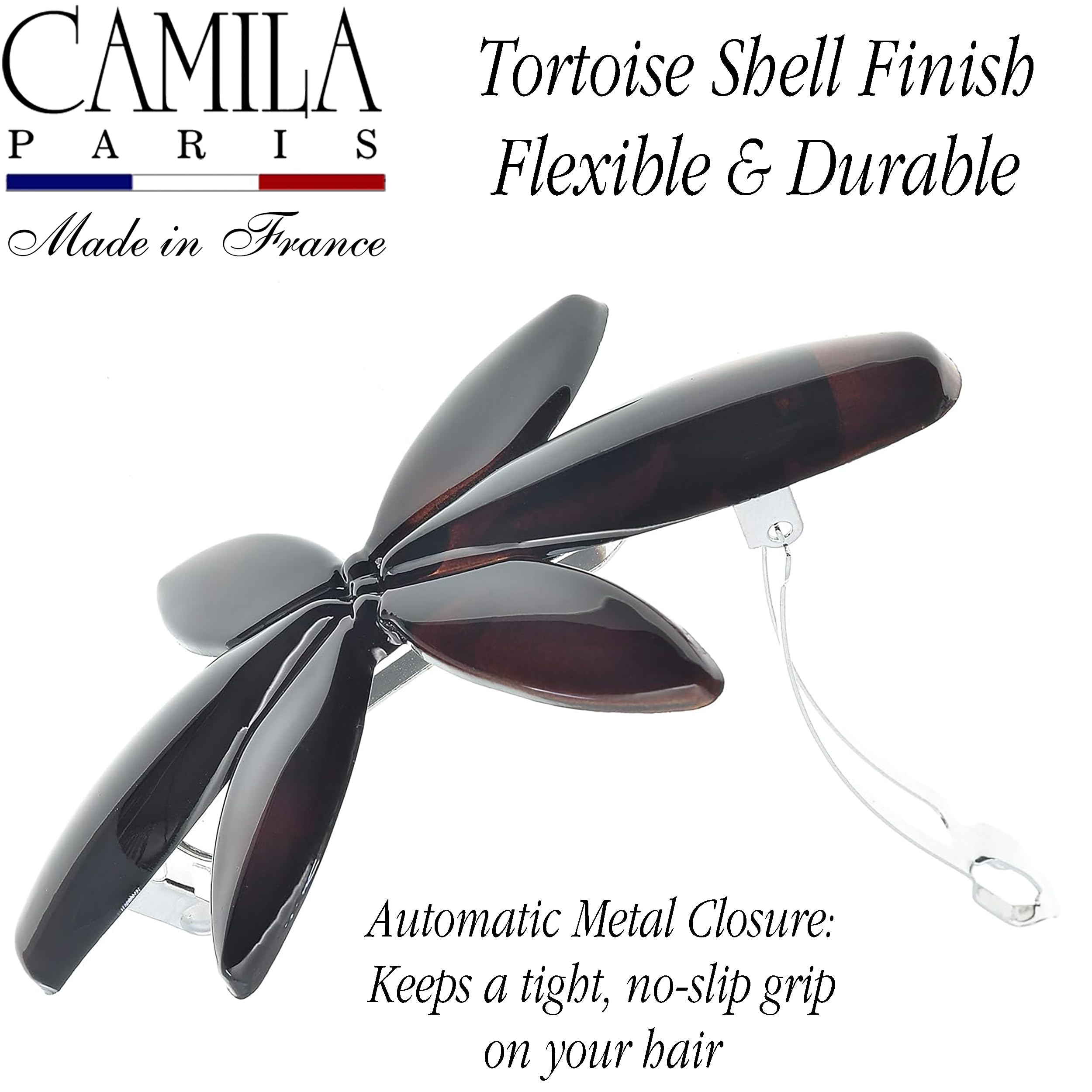 CP2426, BARRETTE, FLOWER, Tortoise