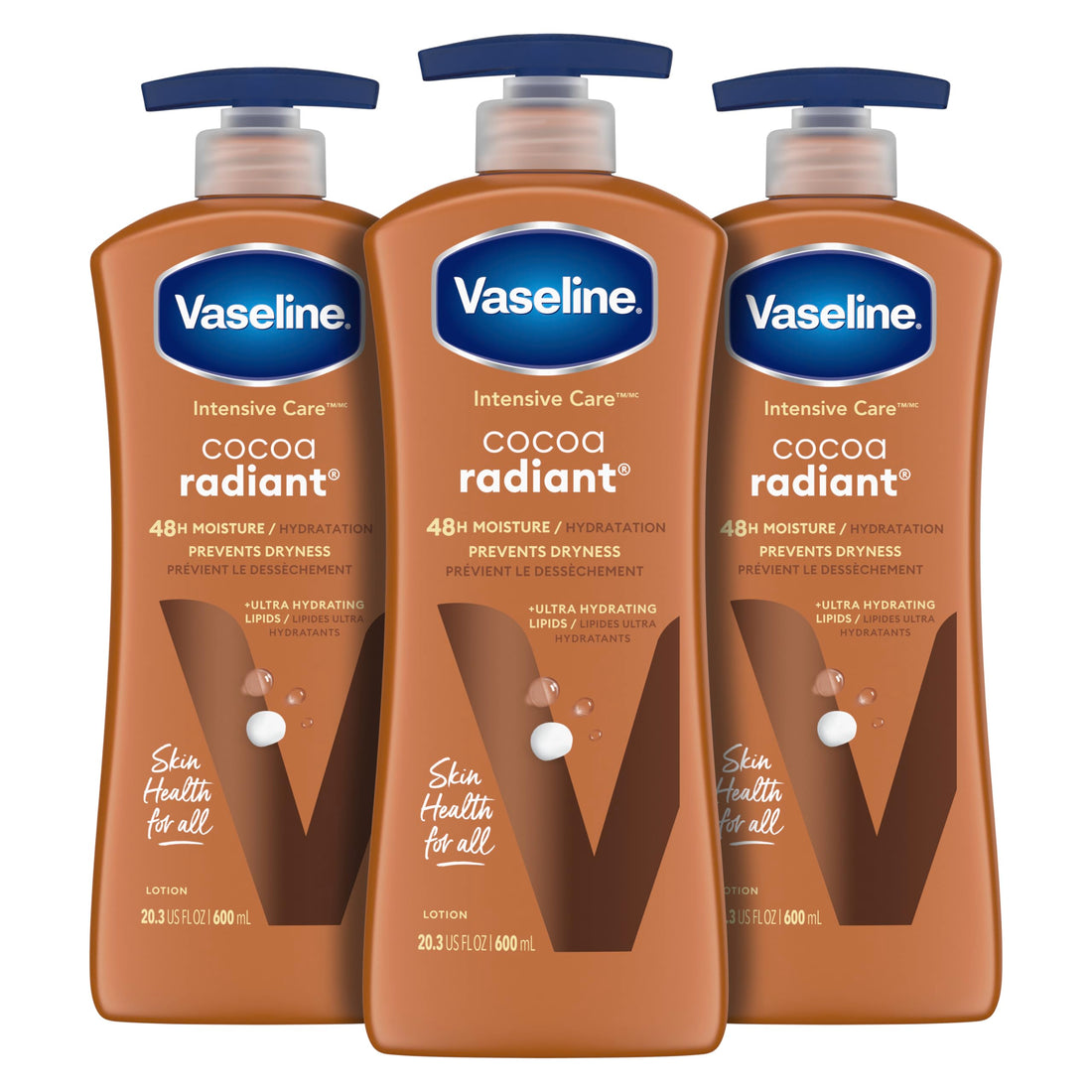 Vaseline Intensive Care Body Lotion, Cocoa Radiant, 20.3 oz 3 ct