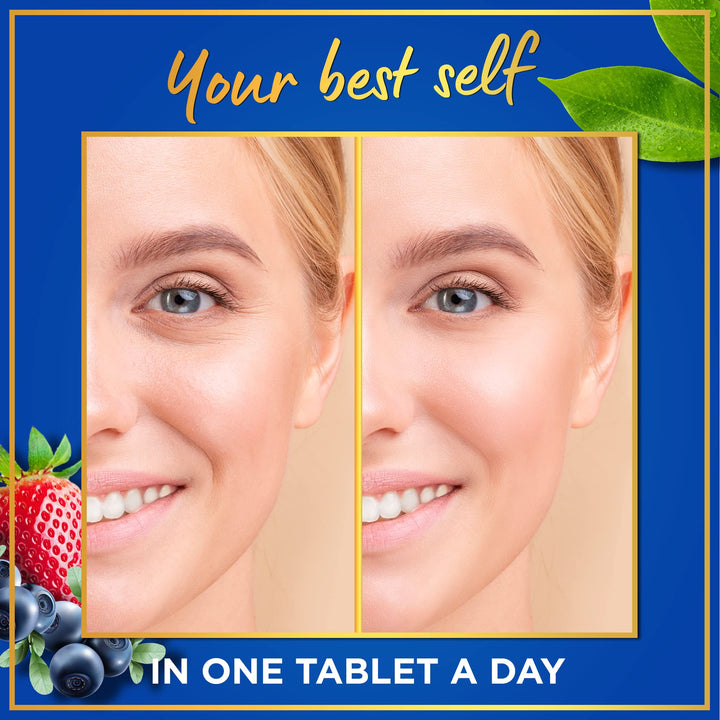 Vegan Collagen for Women and Men Supplements - Vitamin C, Biotin, Amino Acids Glycine, Lysine, Proline, Organic Fruit & Vegetable Powder - Once A Day - 30 Plant Based Collagen Boost Tablets